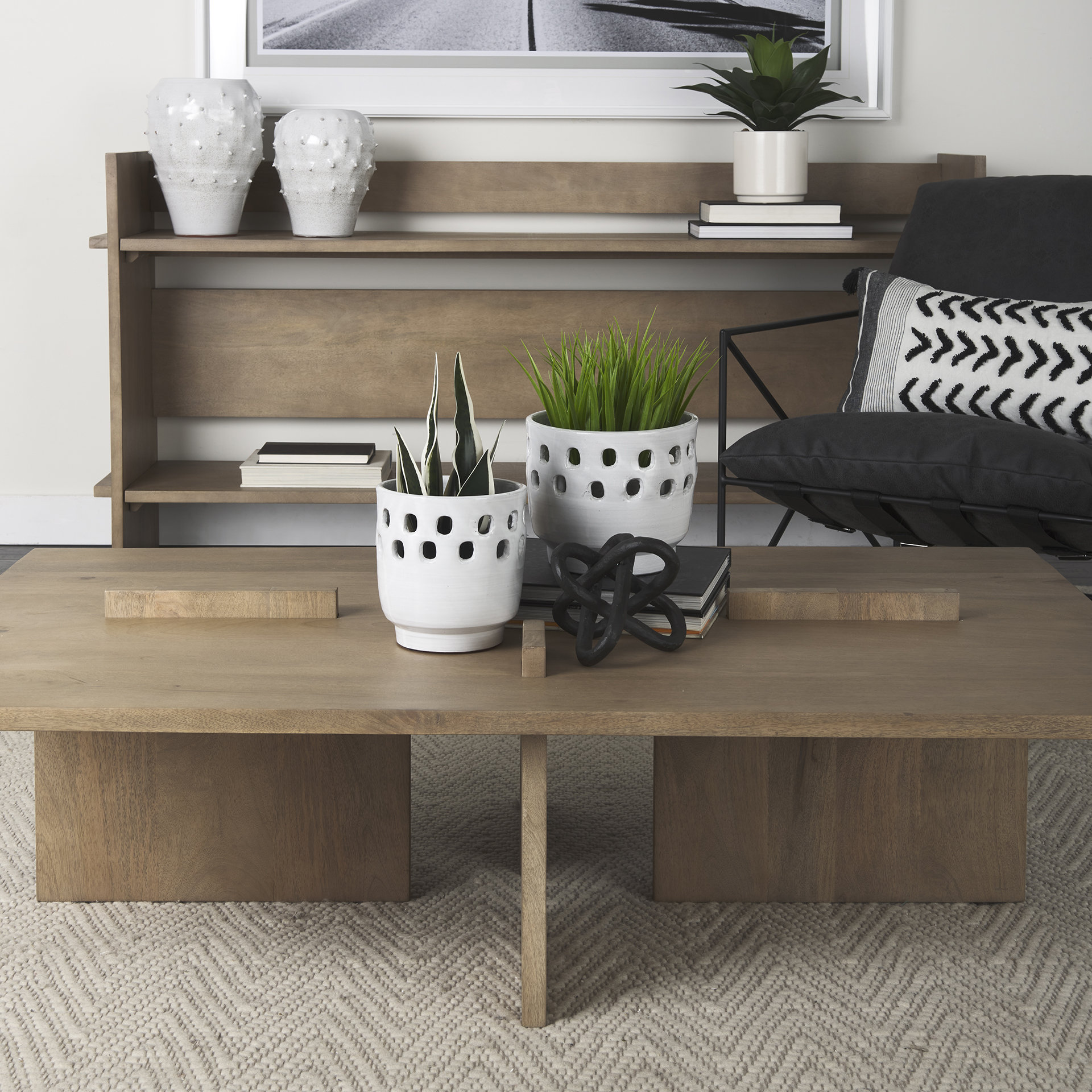 aida 56 x 34 rectangular light brown wood coffee table