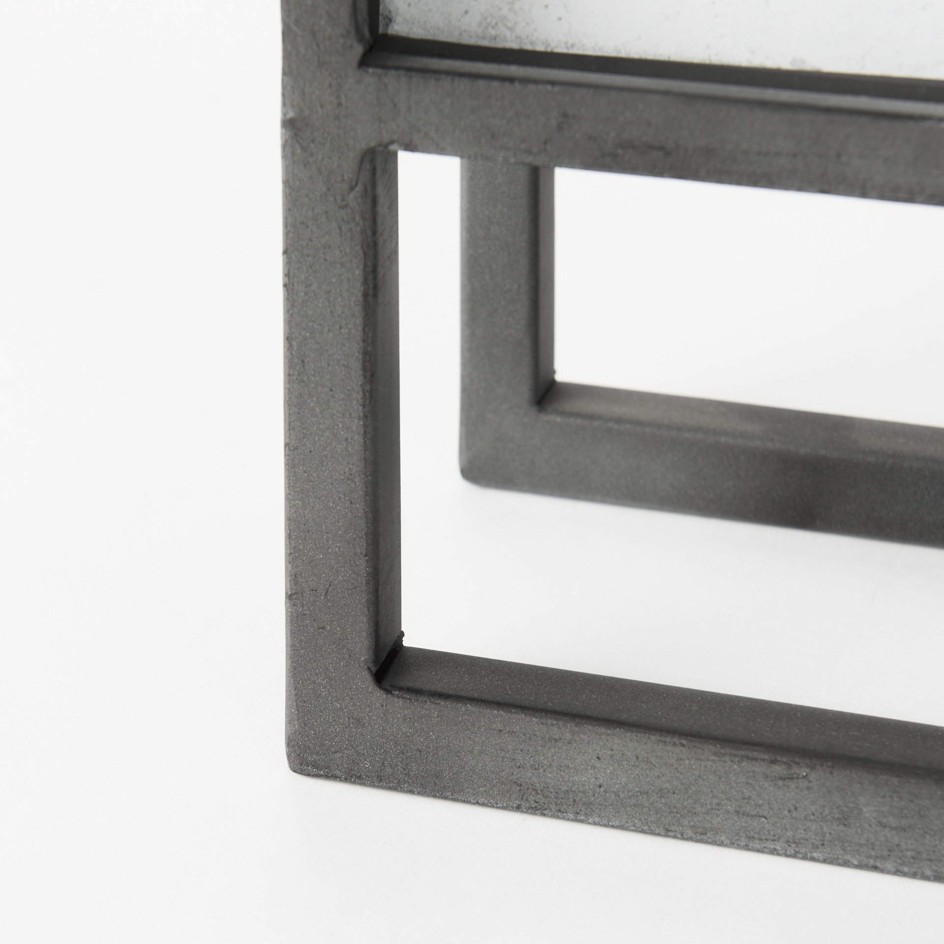 felix gray metal square table clock