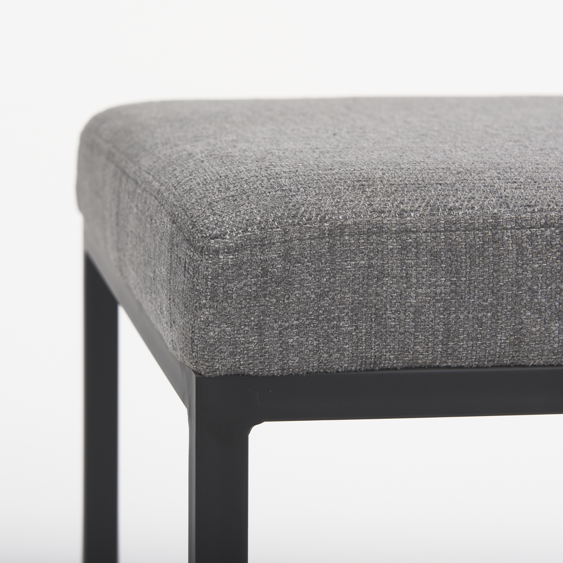frodo 16.5l x 16.5w x 26.4h gray fabric seat w/black iron frame counter stool