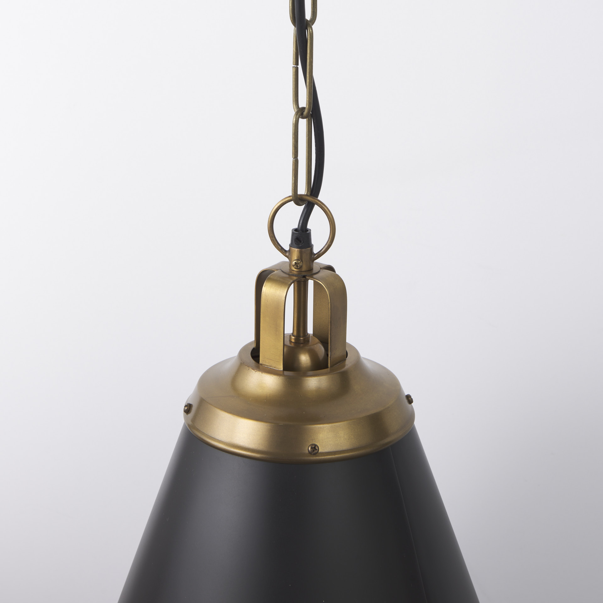fenton 18.0l x 18.0w x 23.0h black w/antiqued gold accents pendant light