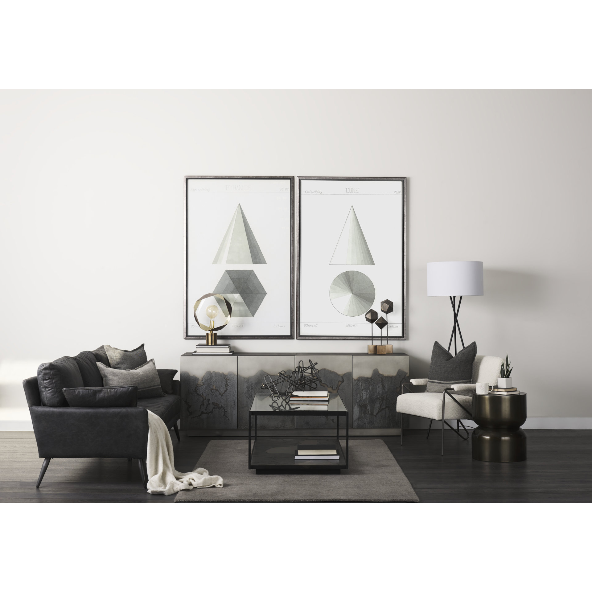 roxdale 82.0l x 18.0w x 29.0h acid wash metal sideboard