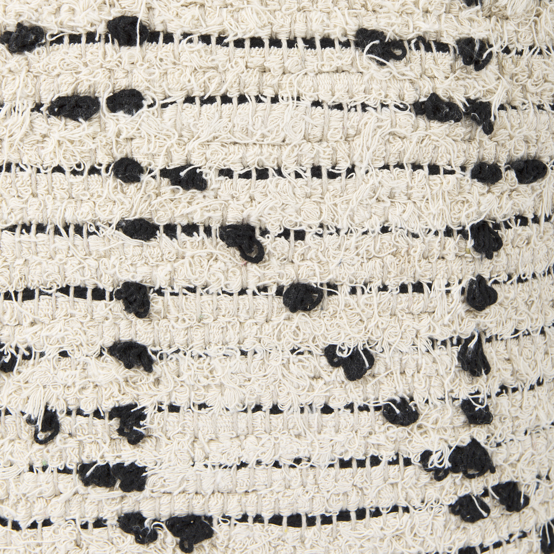aarohi 16.0l x 16.0w x 16.0h cream/black cotton patterned pouf
