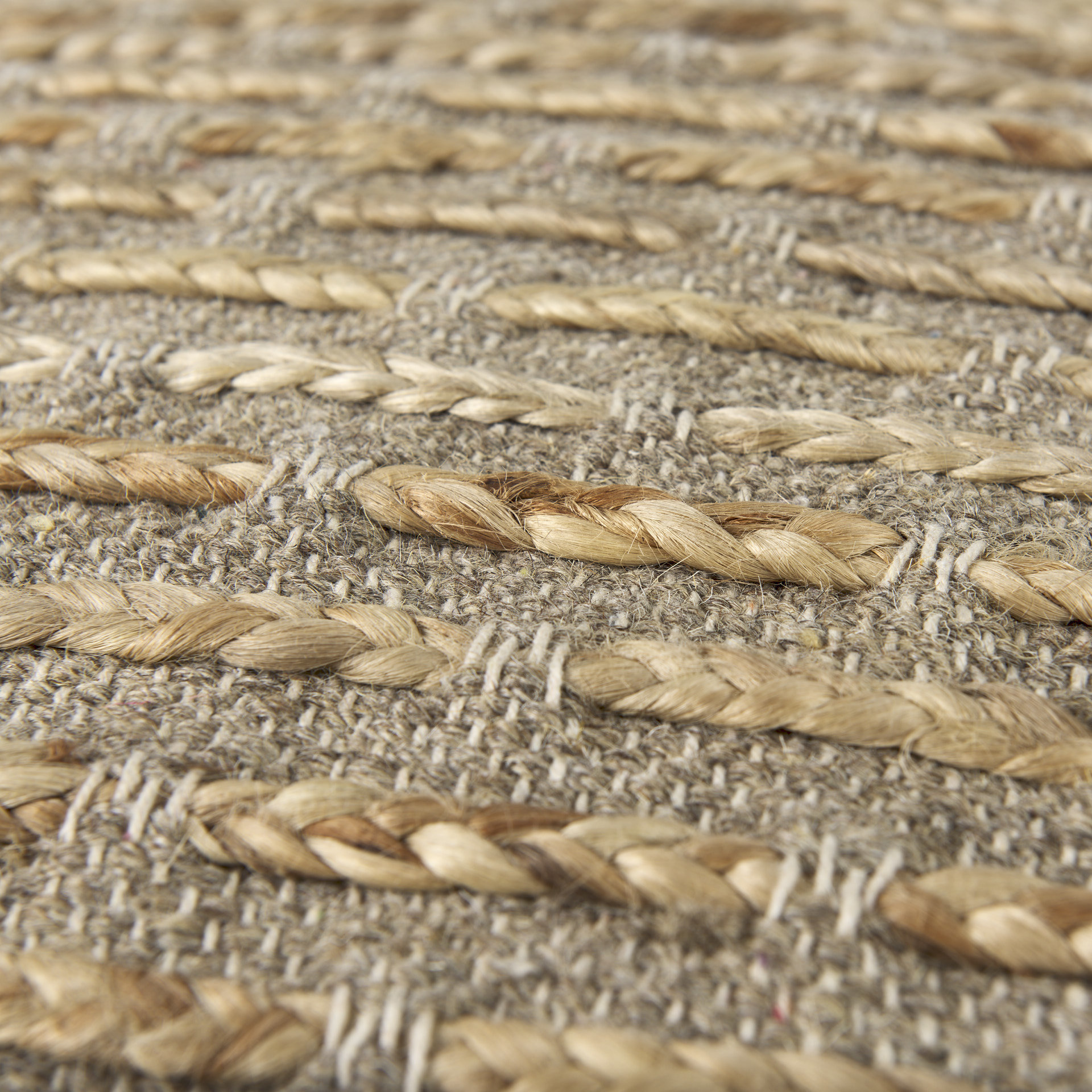binita 16.0l x 16.0w x 16.0h gray/brown hemp wool and cotton pouf