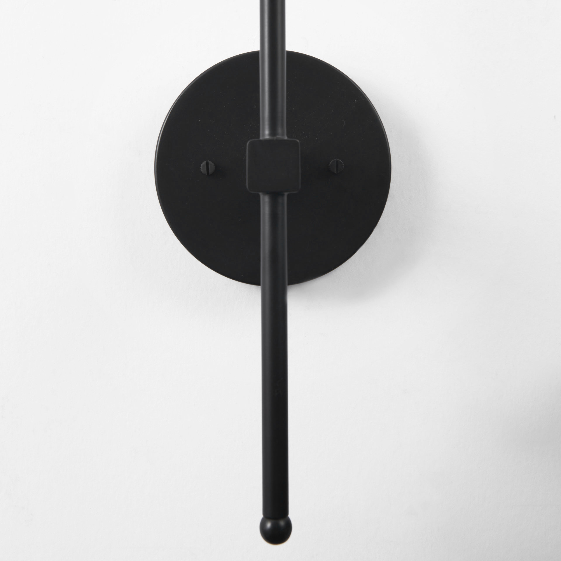 clyde 6.0l x 8.0w x 37.0h matte black w/glass round wall sconce