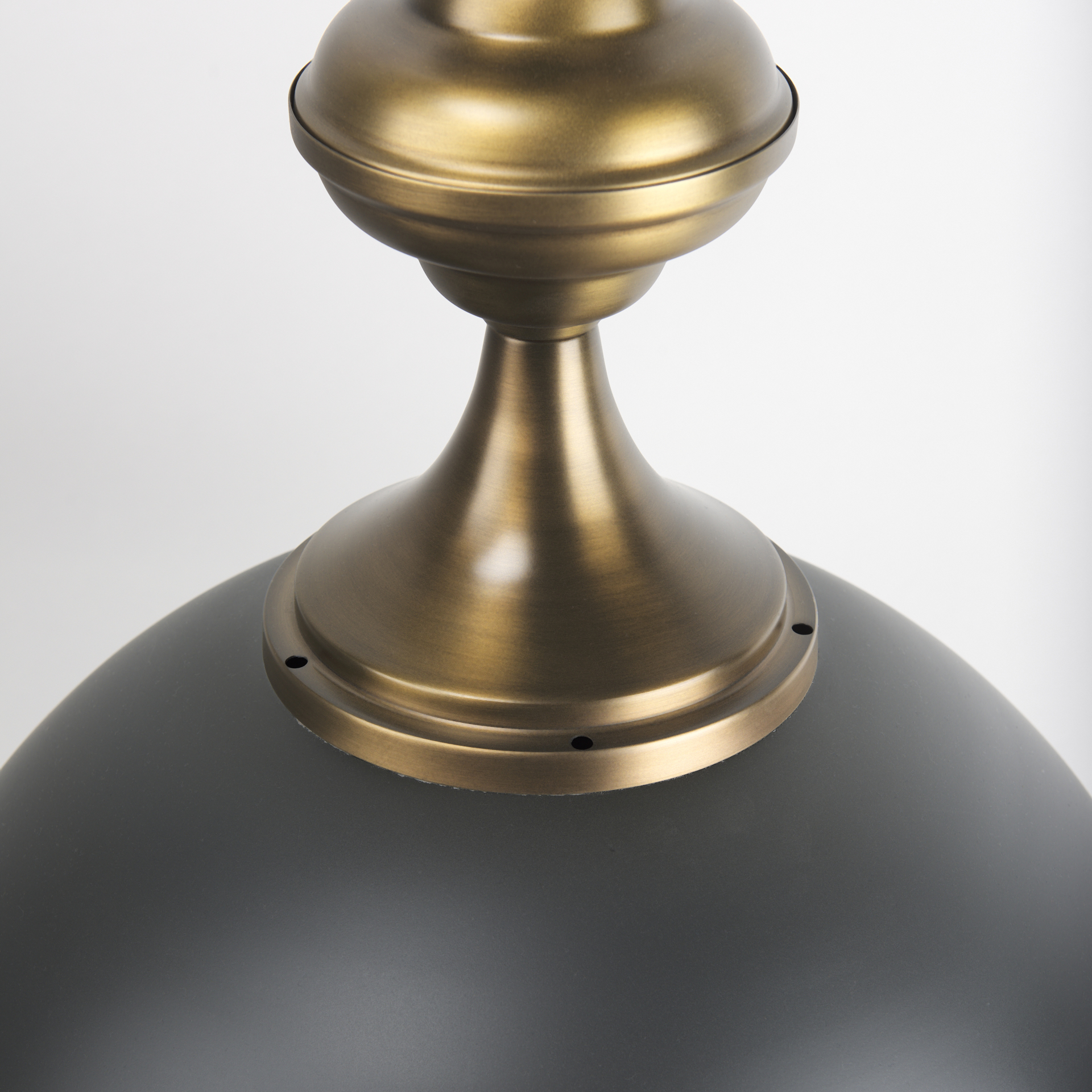 willson 17.0l x 17.0w x 29.0h black iron w/antique brass dome pendant light