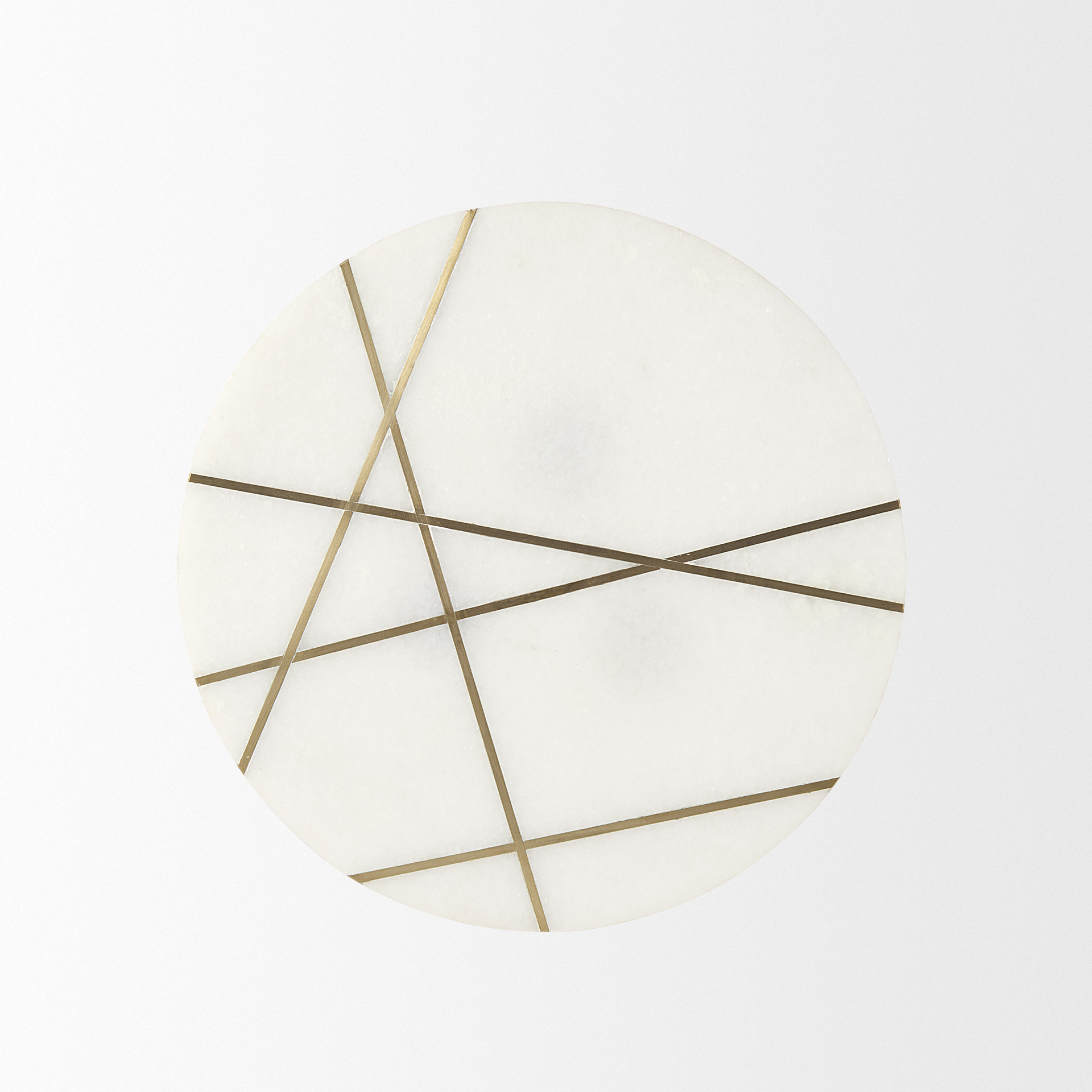 vivienne 16.0l x 16.0w x 19.0h white marble w/antique gold metal round small side table
