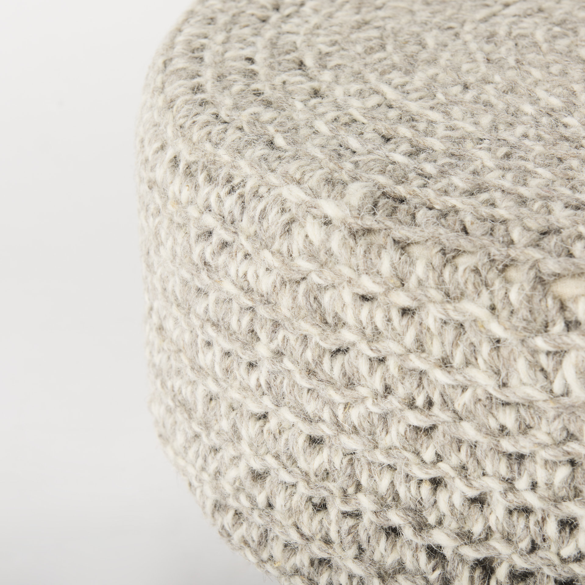 bina 24.0l x 24.0w x 14.0h light gray 4 legged wool stool