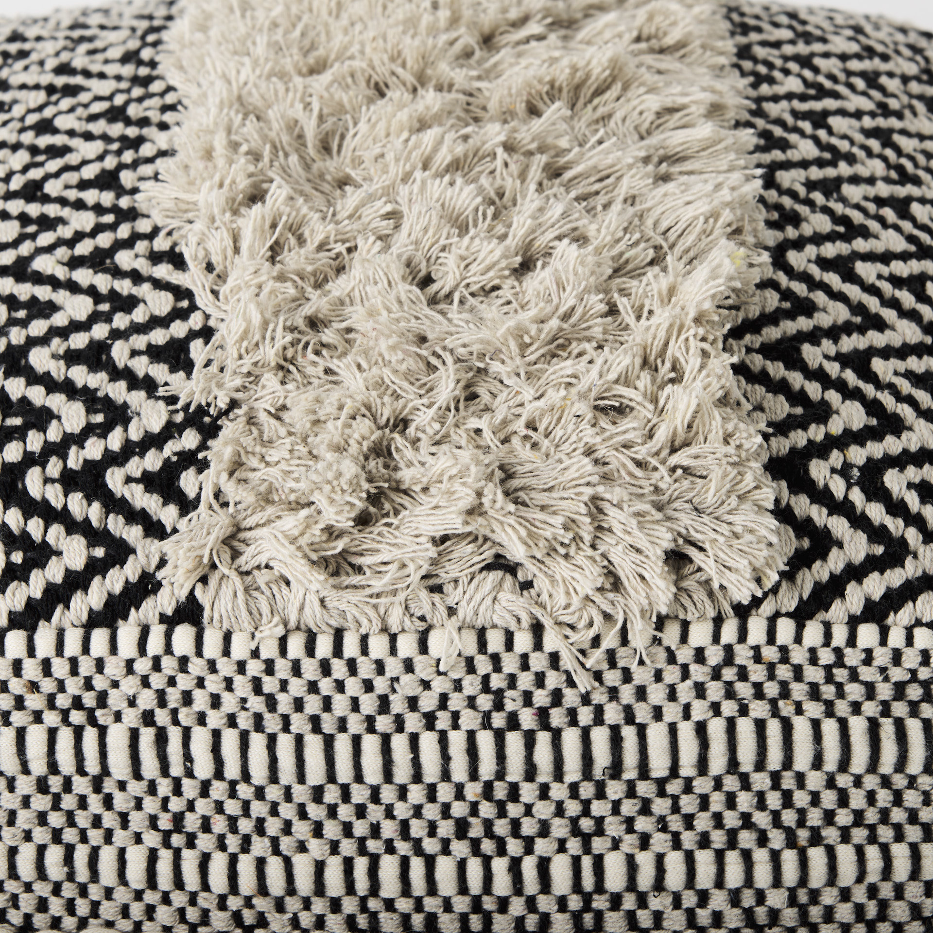 darika 16.0l x 16.0w x 16.0h black/white/gray cotton pouf