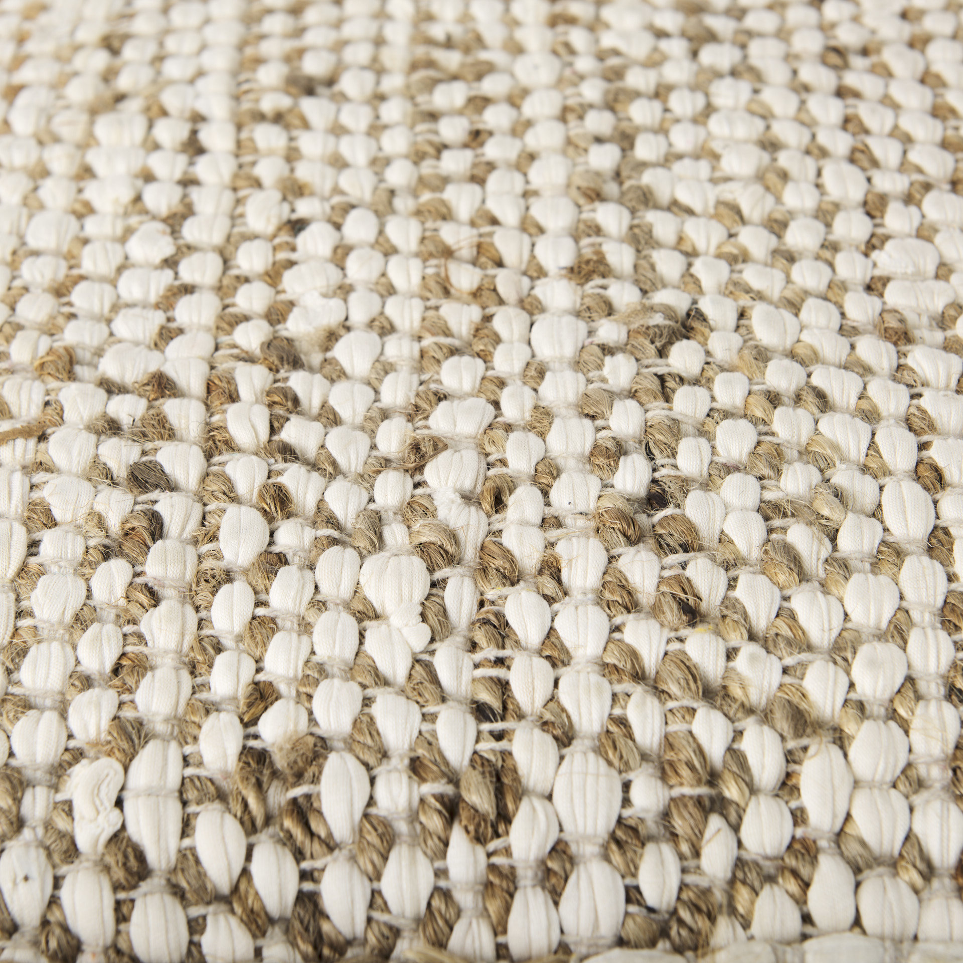 ekani 16.0l x 16.0w x 16.0h cream/beige cotton pouf