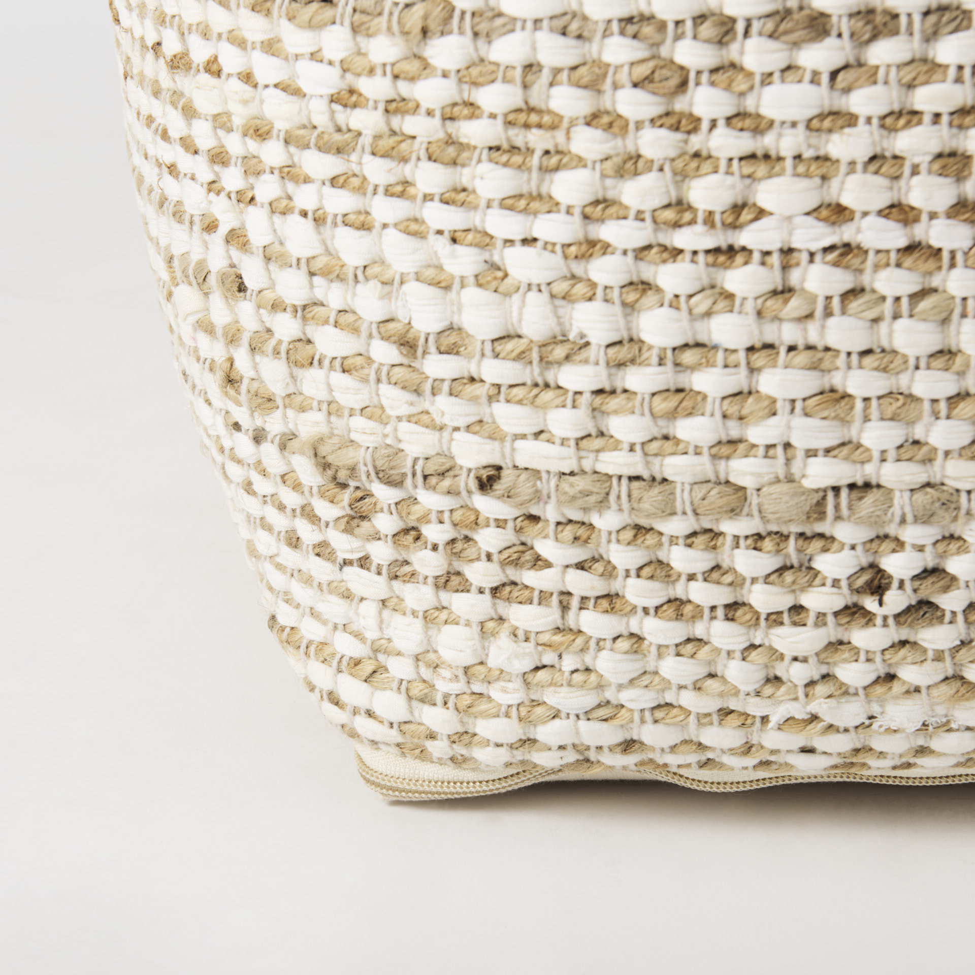 ekani 16.0l x 16.0w x 16.0h cream/beige cotton pouf