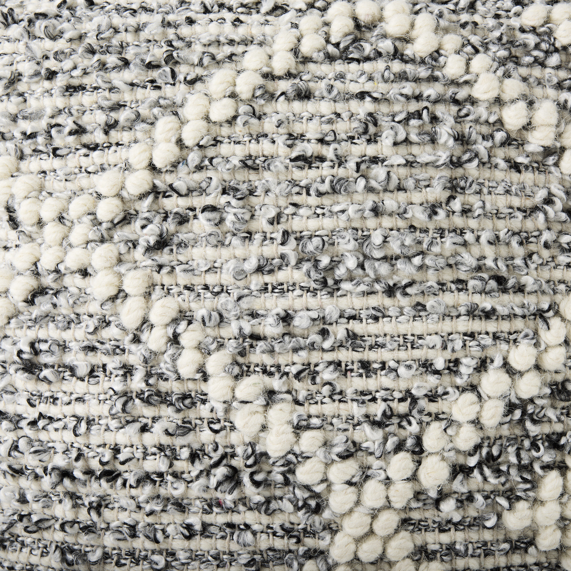 ekiya 16.0l x 16.0w x 16.0h black/white yarn and wool patterened pouf