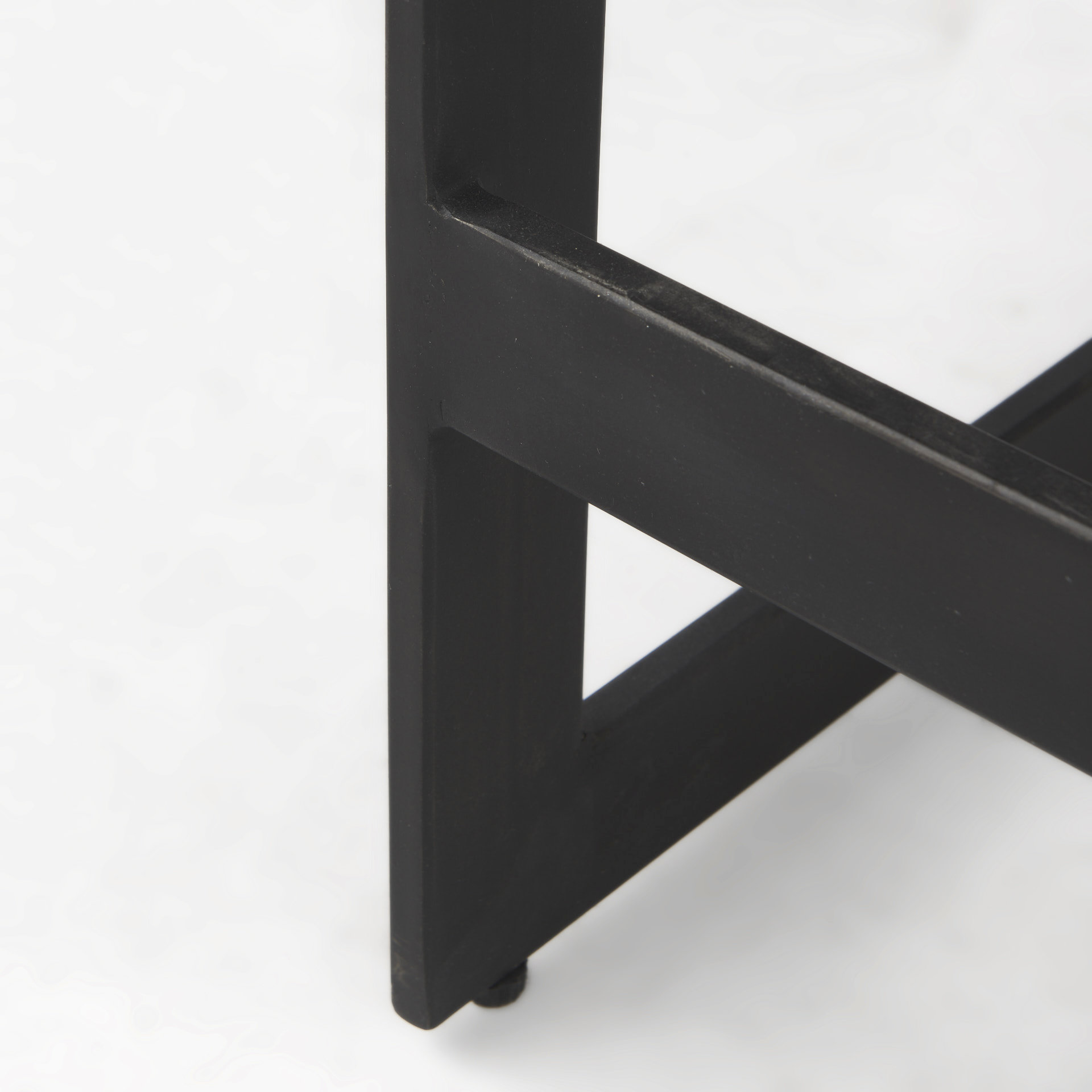 kiran 17l x 17w x 26h black wood w/ black metal base c-shape counter stool