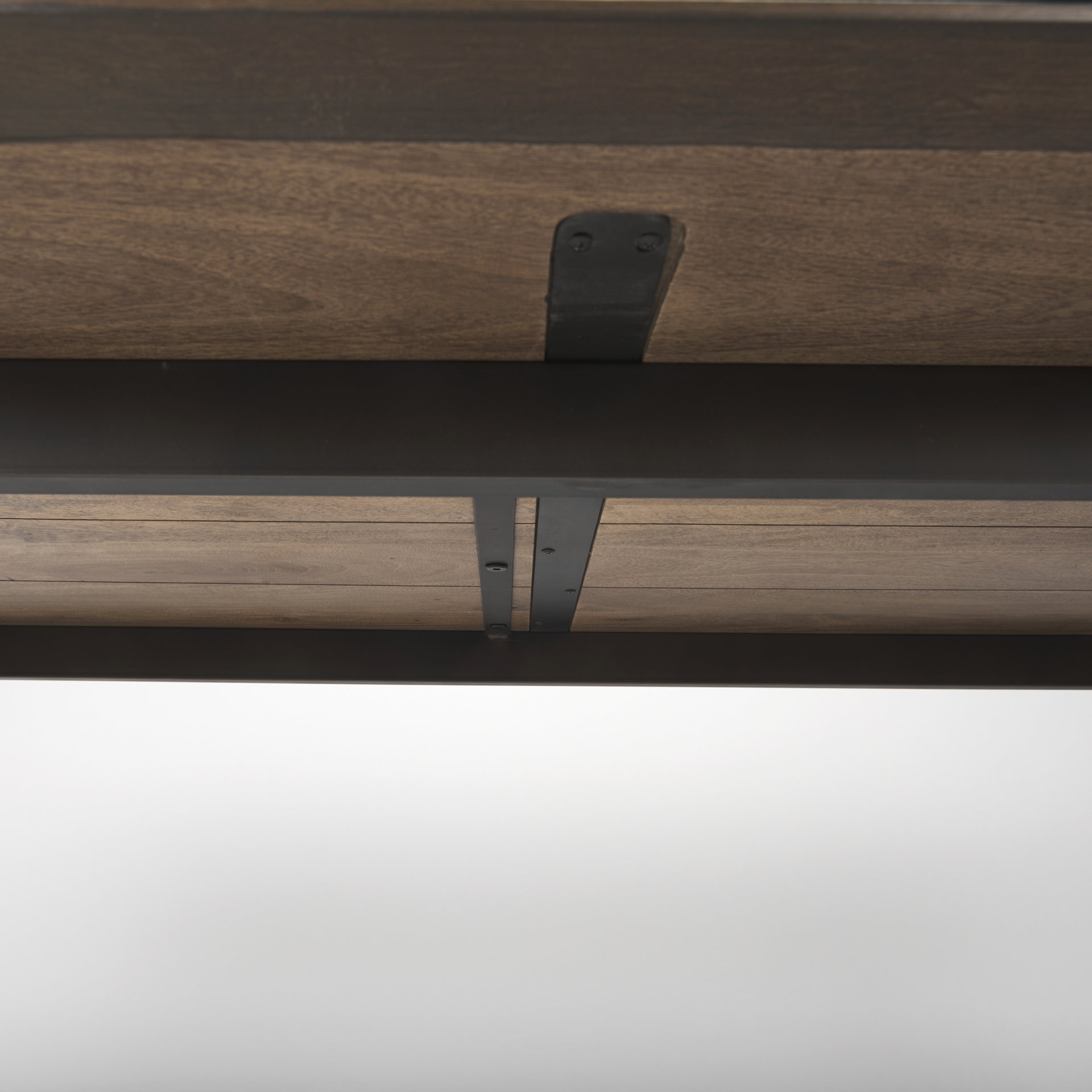 nicholas ii 72x39 brown solid wood top metal/wood leg dining table