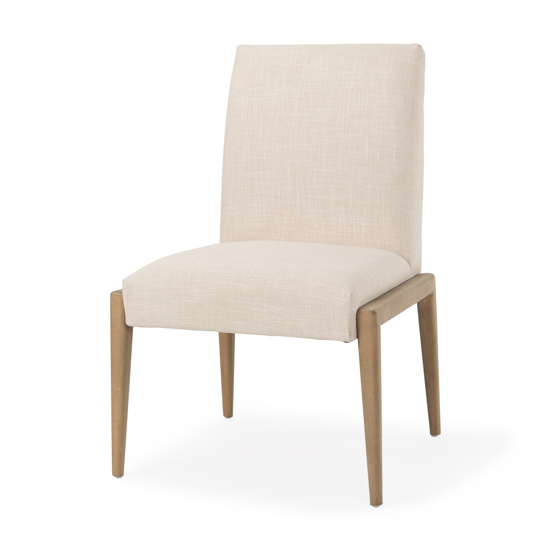 palisades cream upholstery w/ solid wood armless dining chair