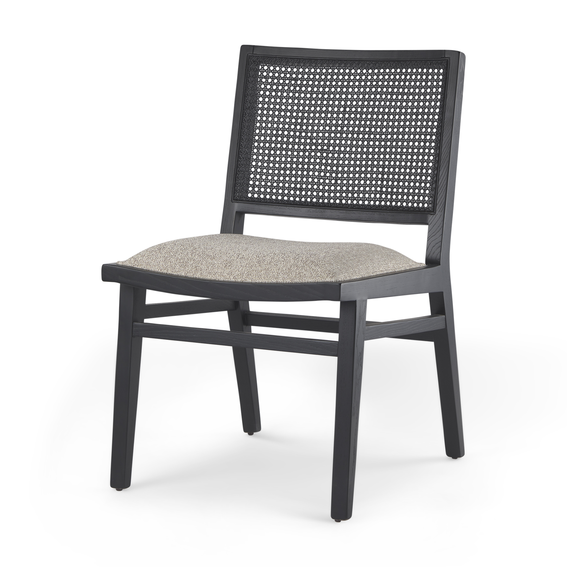 wynn 20.5l x 24.6w x 34.1h beige fabric w/black wood dining chair