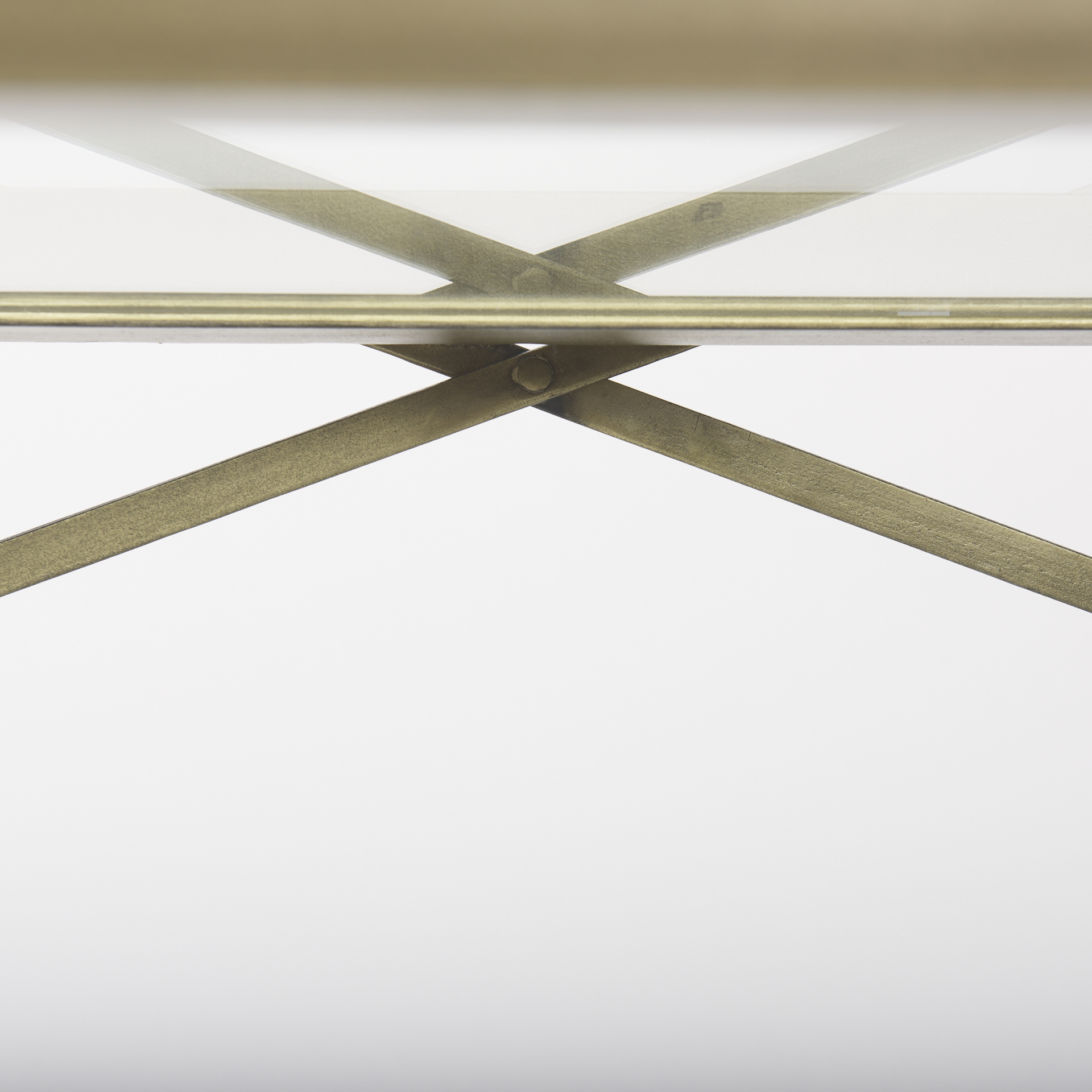 trey 72.0l x 16.0w x 30.0h gold metal w/glass console table
