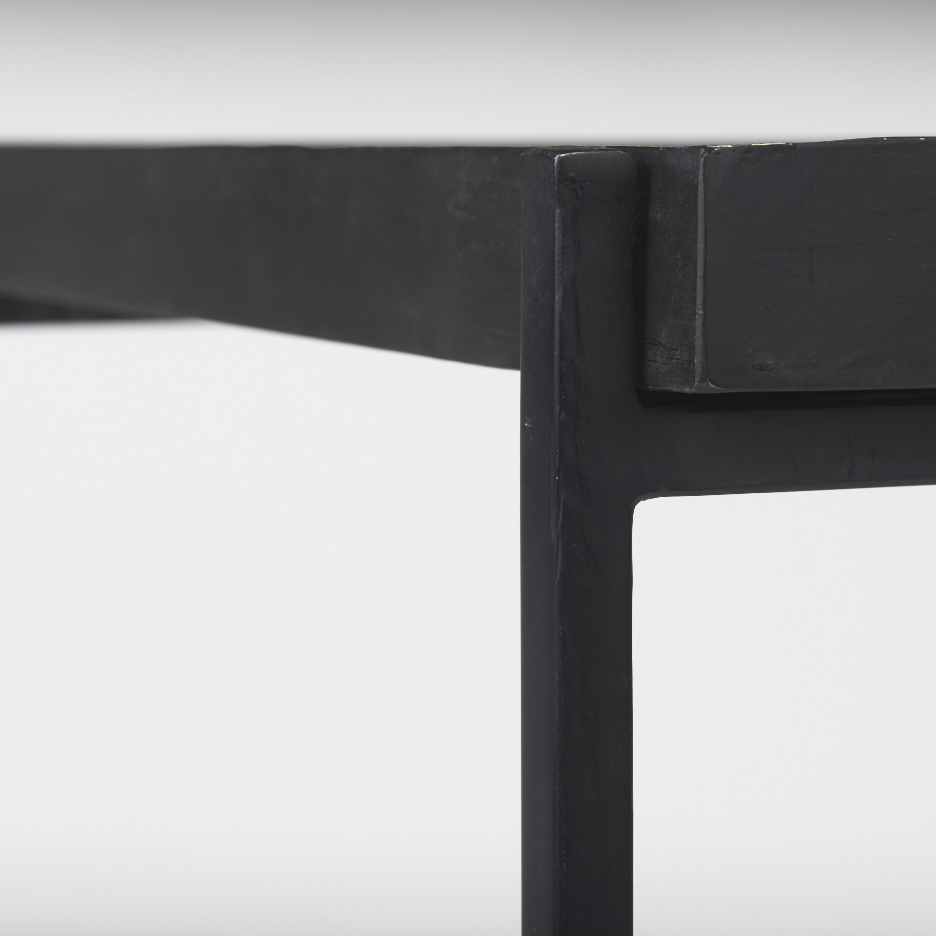 trey black metal w/glass accent table