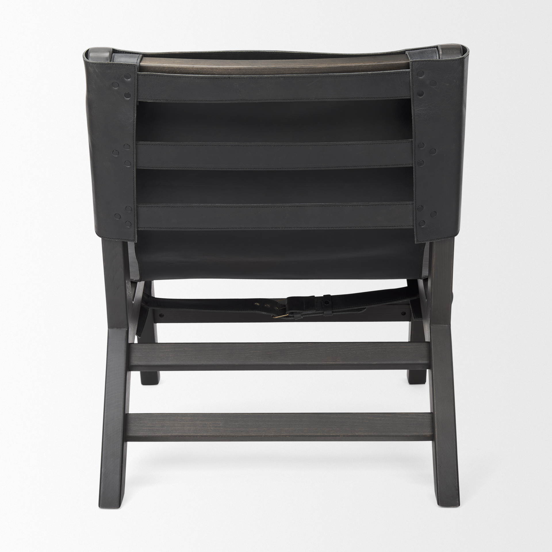 elodie 24.4l x 33.9w x 30.7h black leather w/black stain beech wood frame accent chair