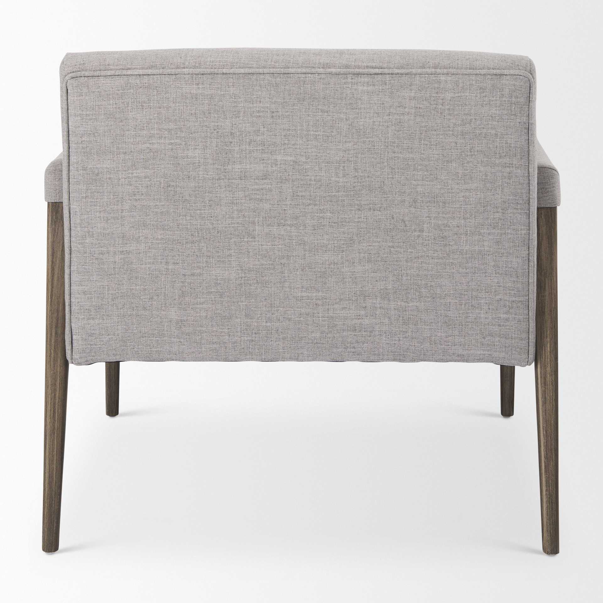 palisades gray fabric w/ brown wood frame accent chair