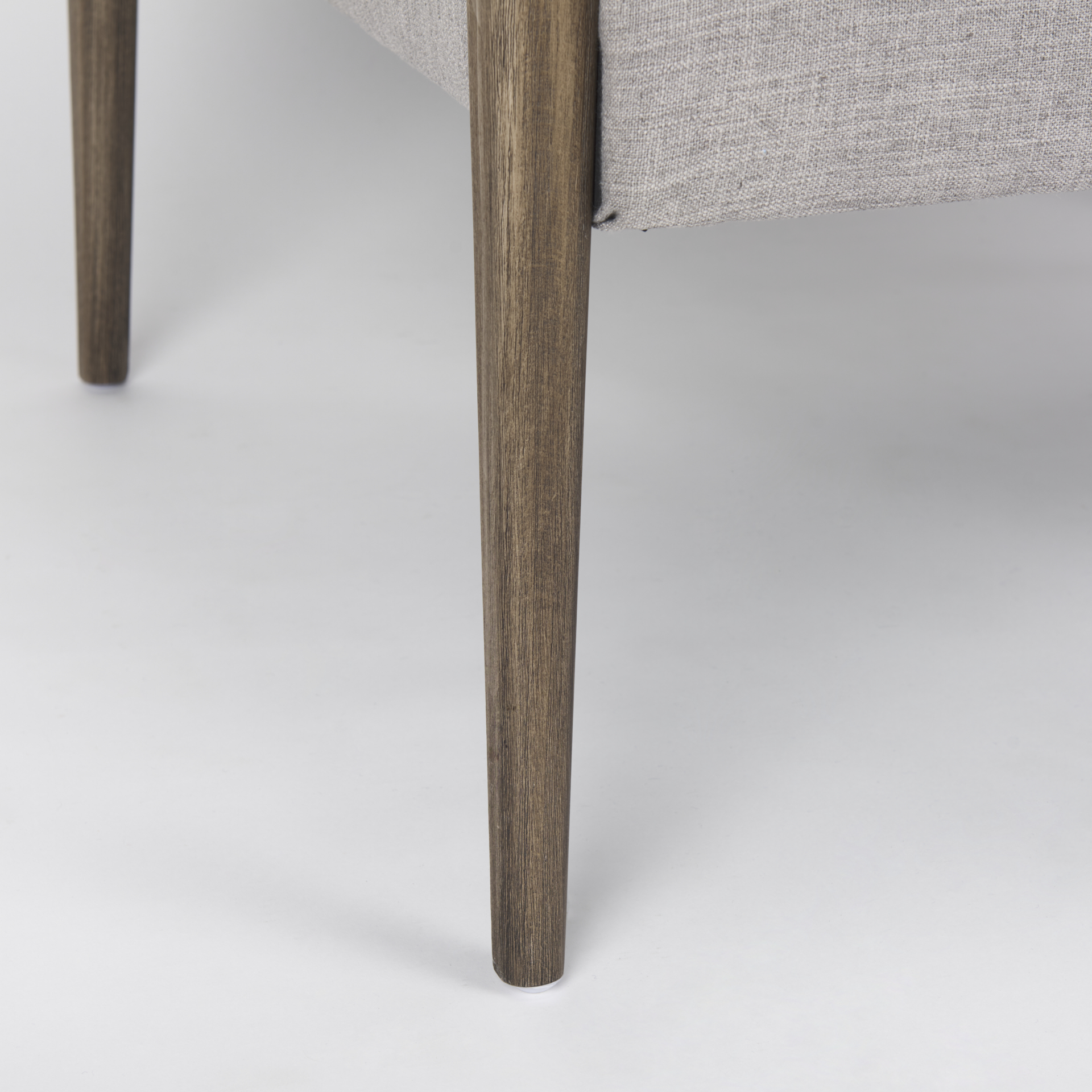 palisades gray fabric w/ brown wood frame accent chair