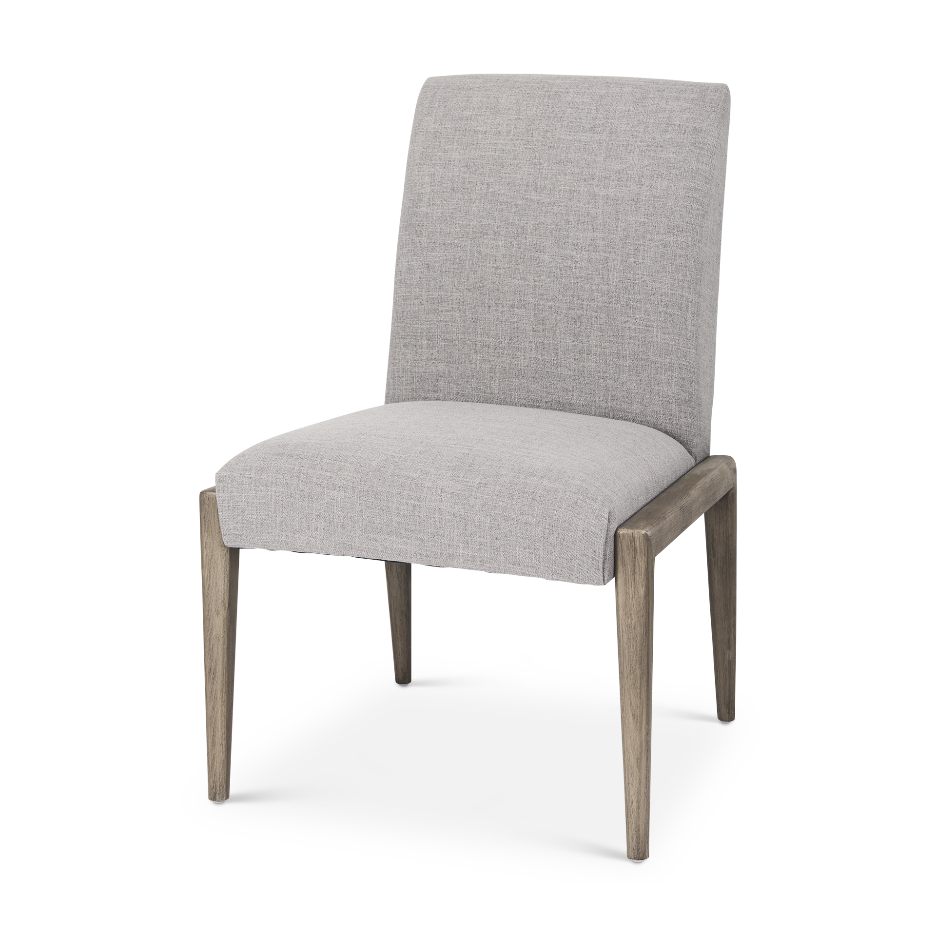 palisades gray upholstery w/ solid wood armless dining chair