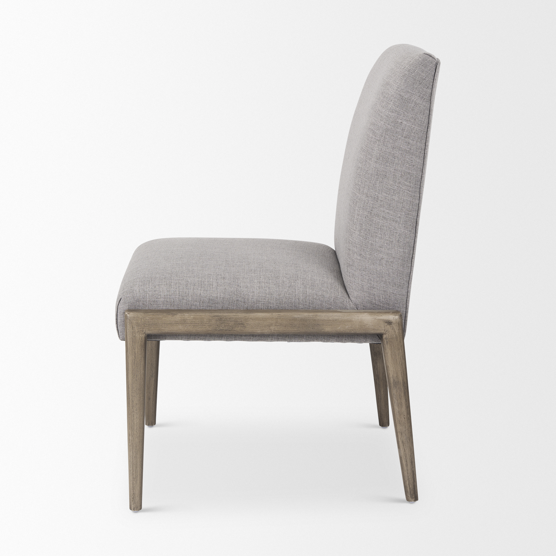 palisades gray upholstery w/ solid wood armless dining chair