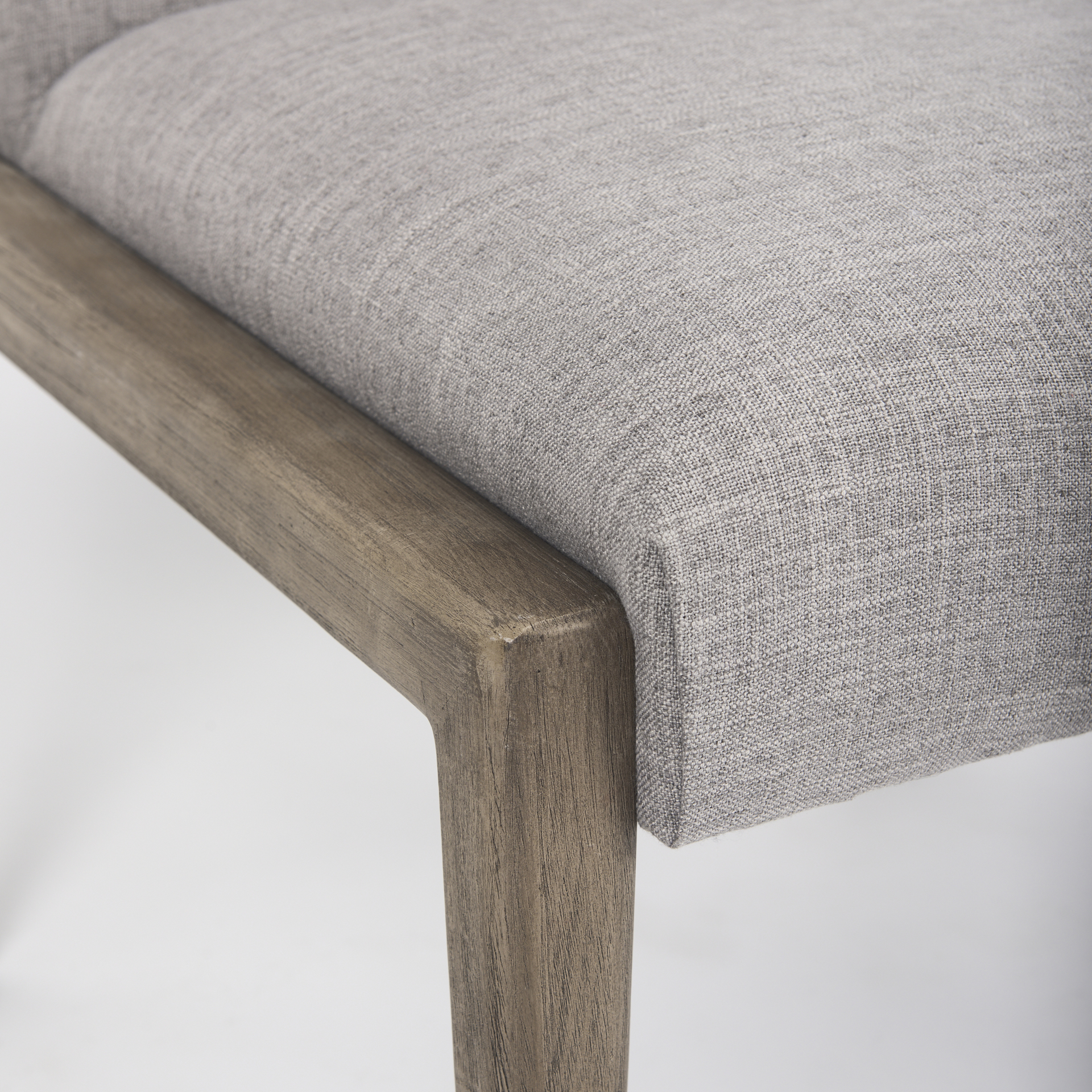 palisades gray upholstery w/ solid wood armless dining chair