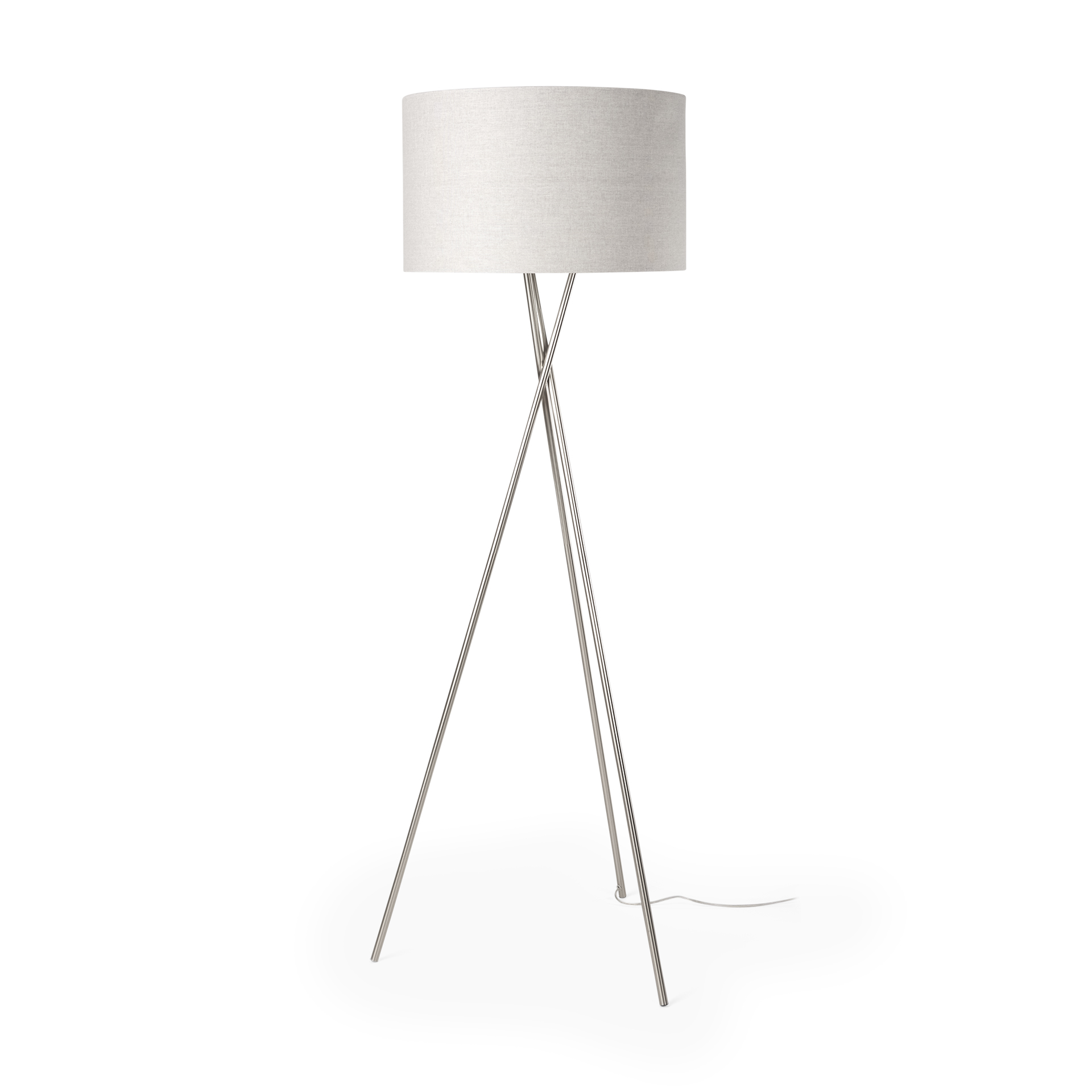 ambrose 20.0l x 20.0w x 61.8h silver metal w/beige fabric shade floor lamp
