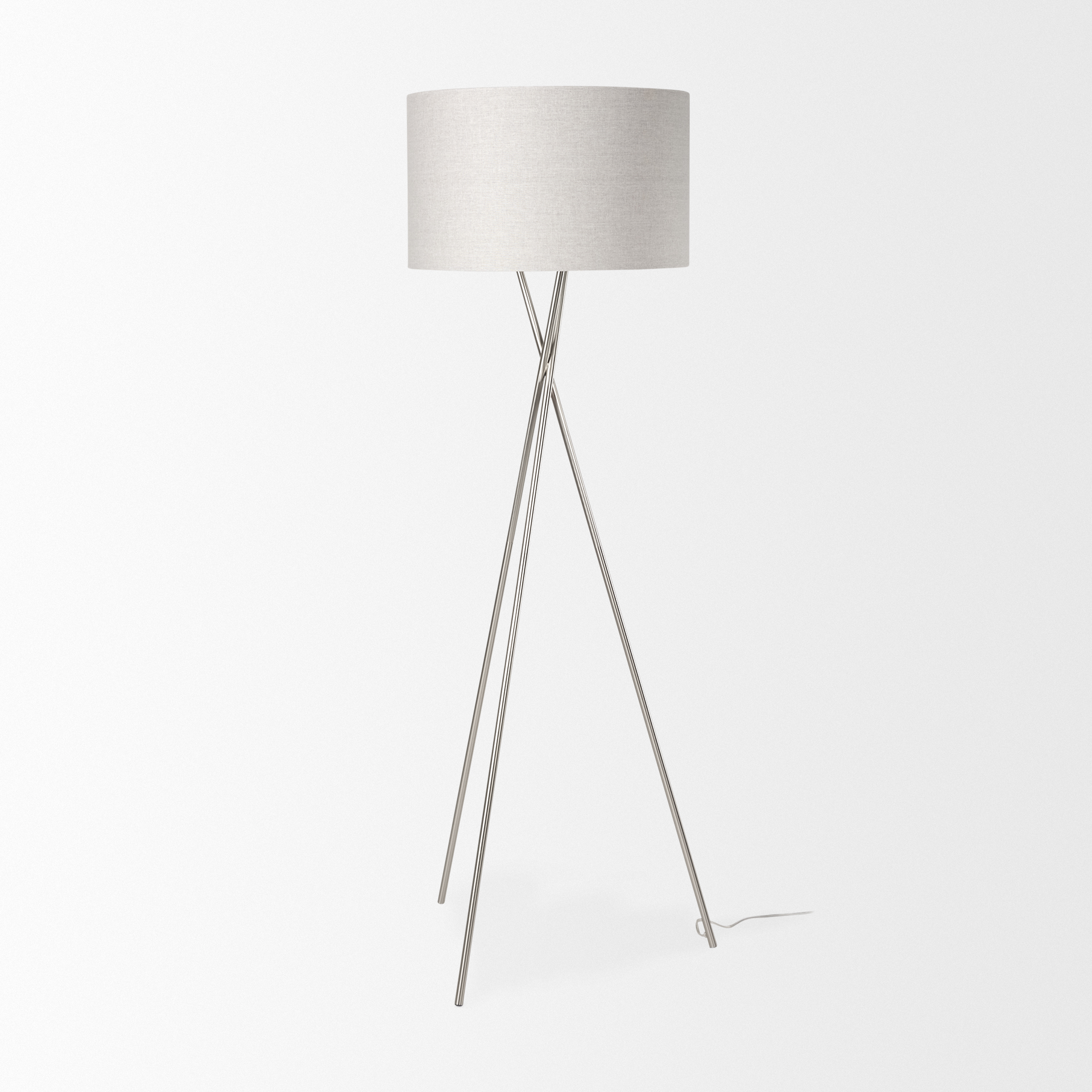 ambrose 20.0l x 20.0w x 61.8h silver metal w/beige fabric shade floor lamp