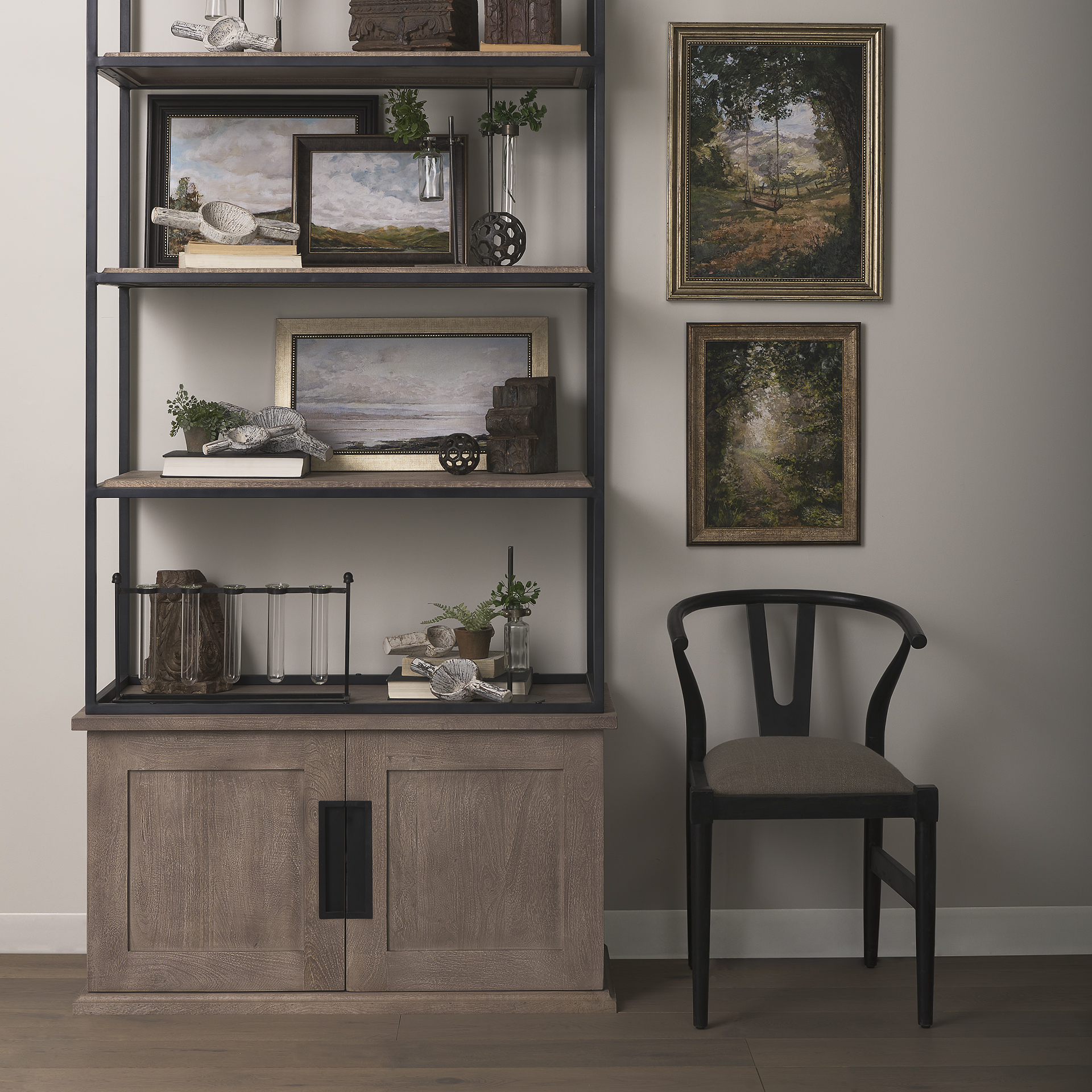 trixie i black wooden base linen seat dining chair