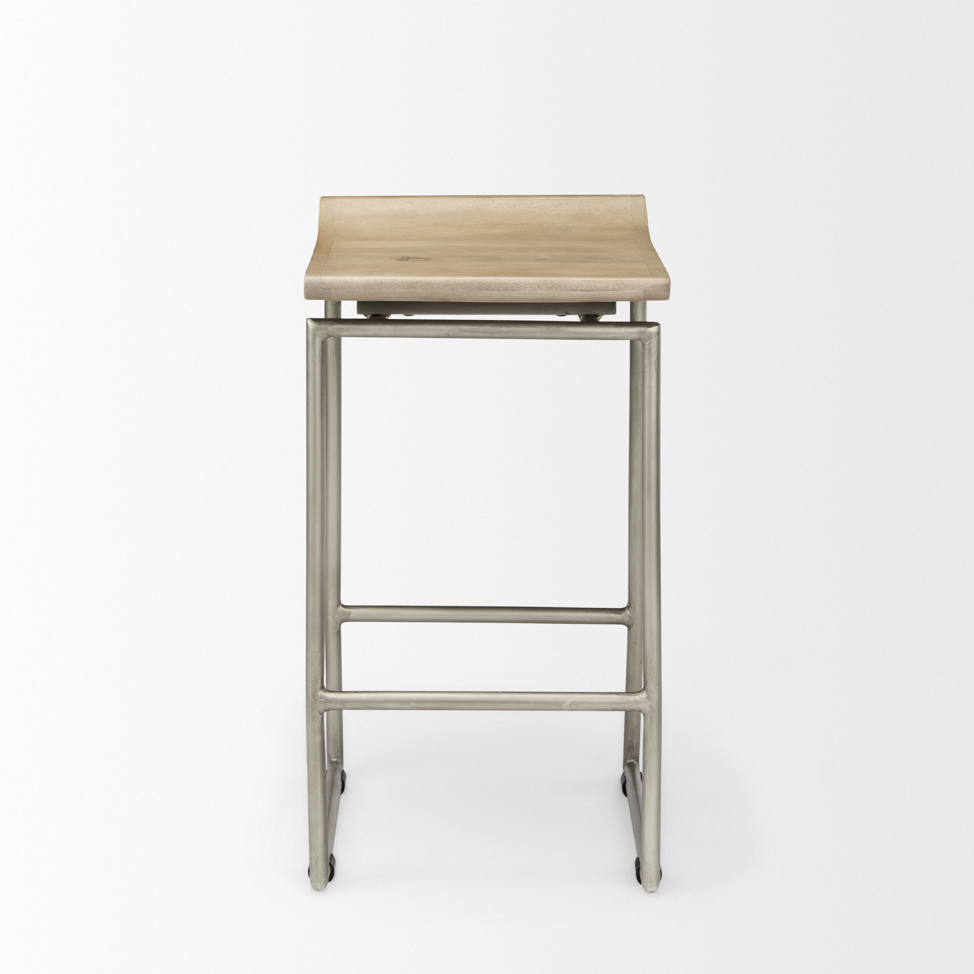 givens 14.0l x 15.8w x 25.8h brown wood w/silver metal frame counter stool