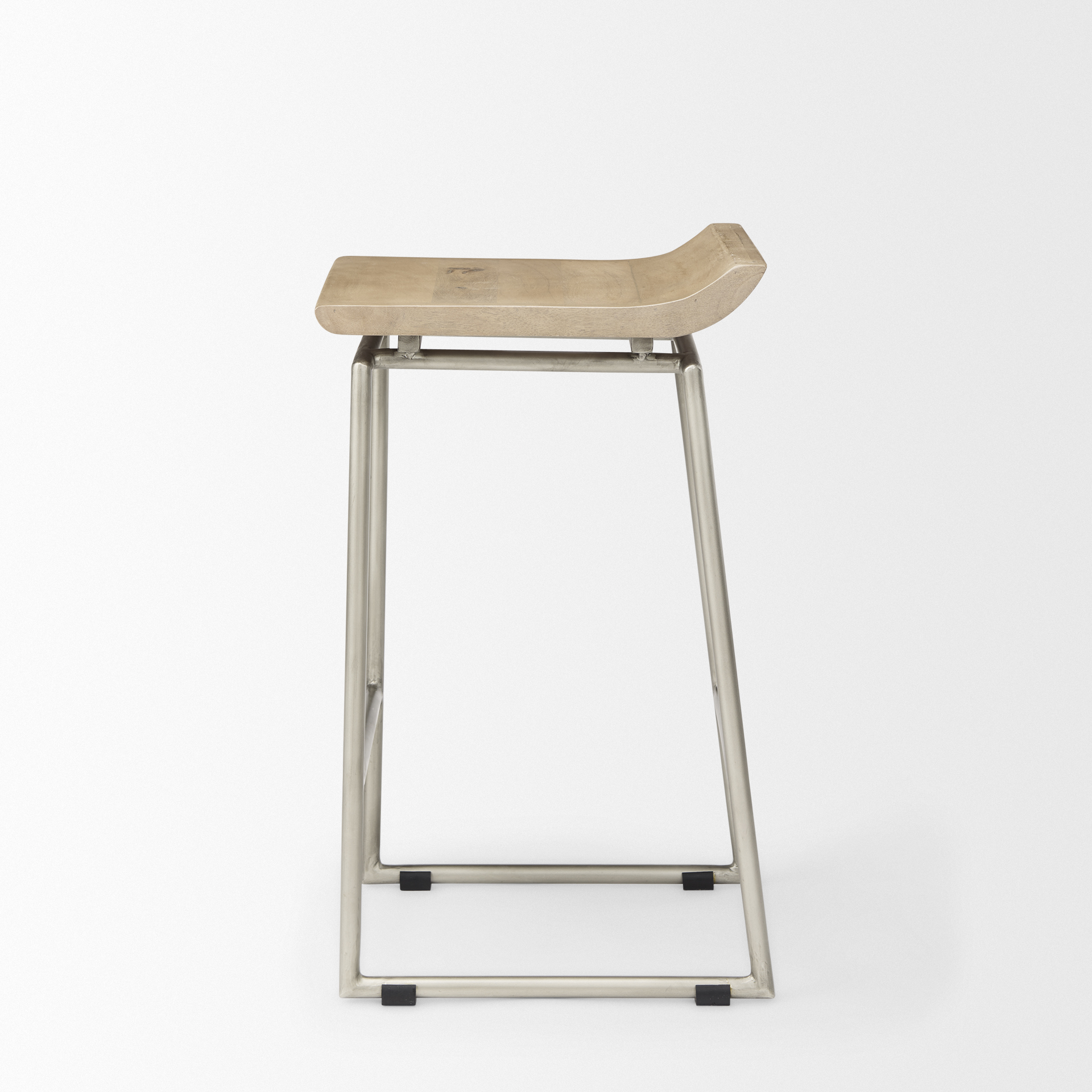 givens 14.0l x 15.8w x 25.8h brown wood w/silver metal frame counter stool