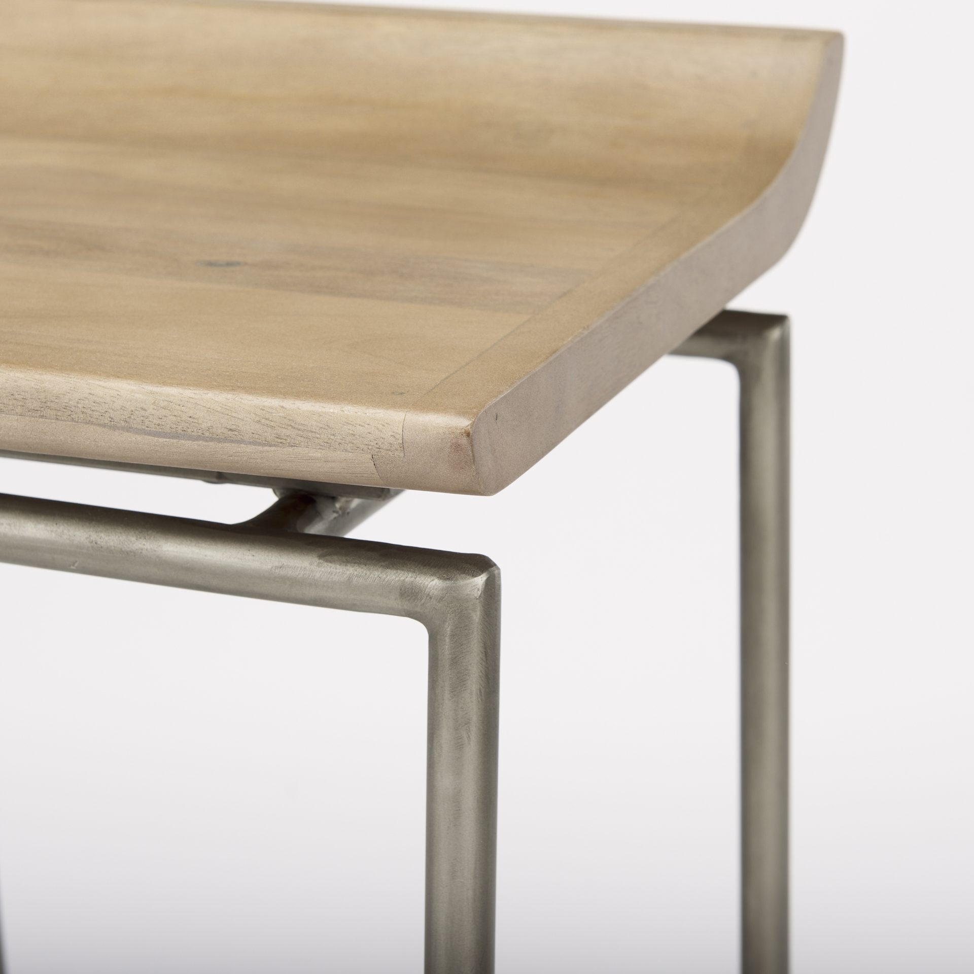 givens 14.0l x 15.8w x 25.8h brown wood w/silver metal frame counter stool