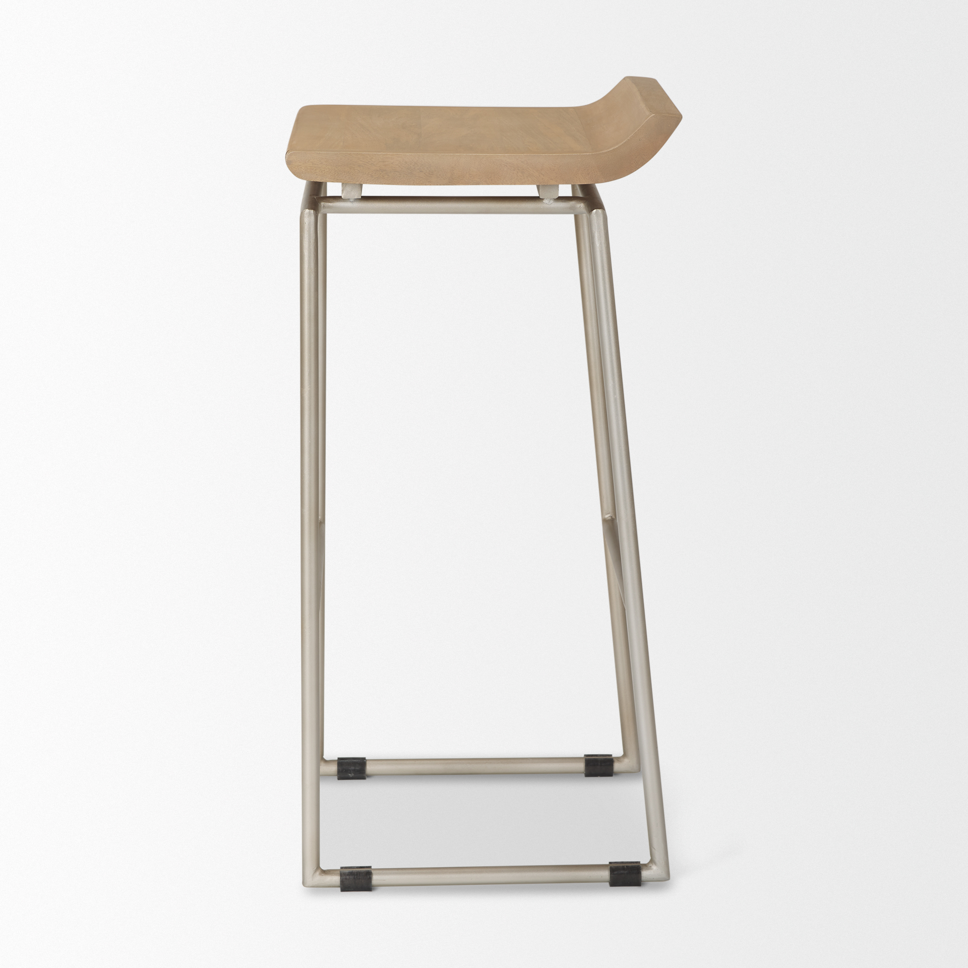givens 14.0l x 15.8w x 31.8h brown wood w/silver metal frame bar stool