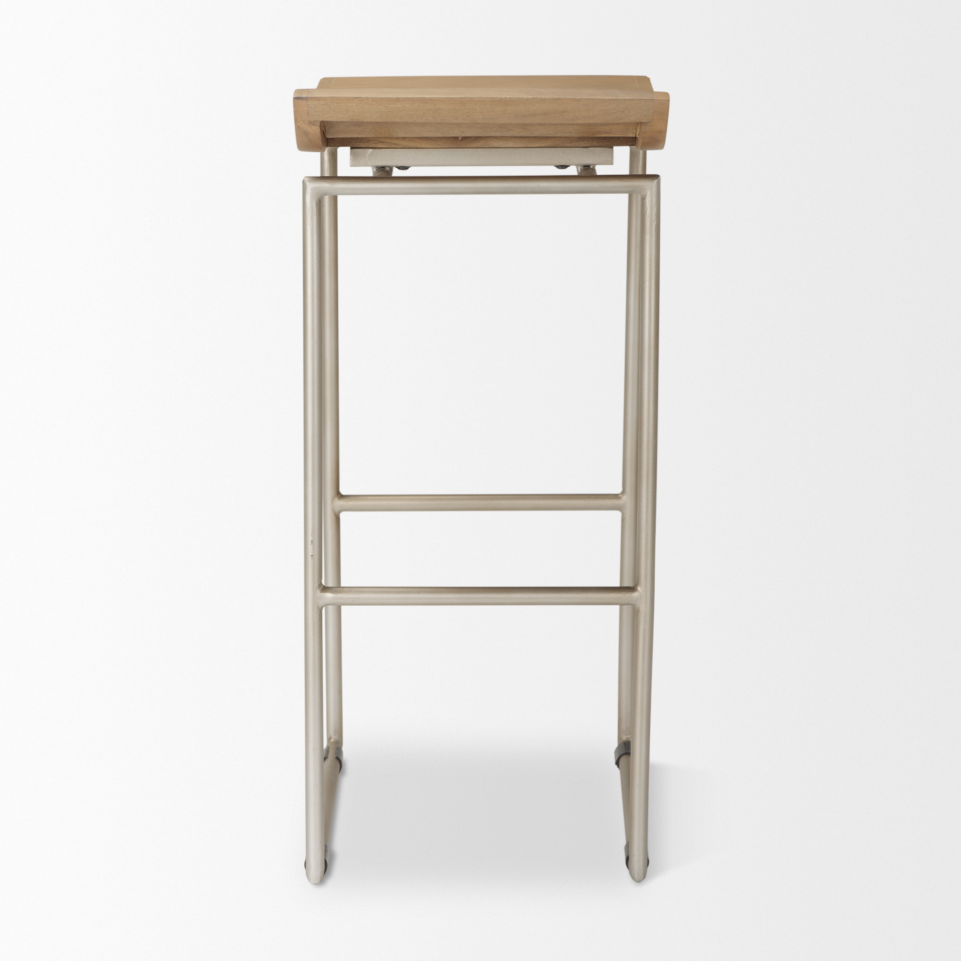 givens 14.0l x 15.8w x 31.8h brown wood w/silver metal frame bar stool