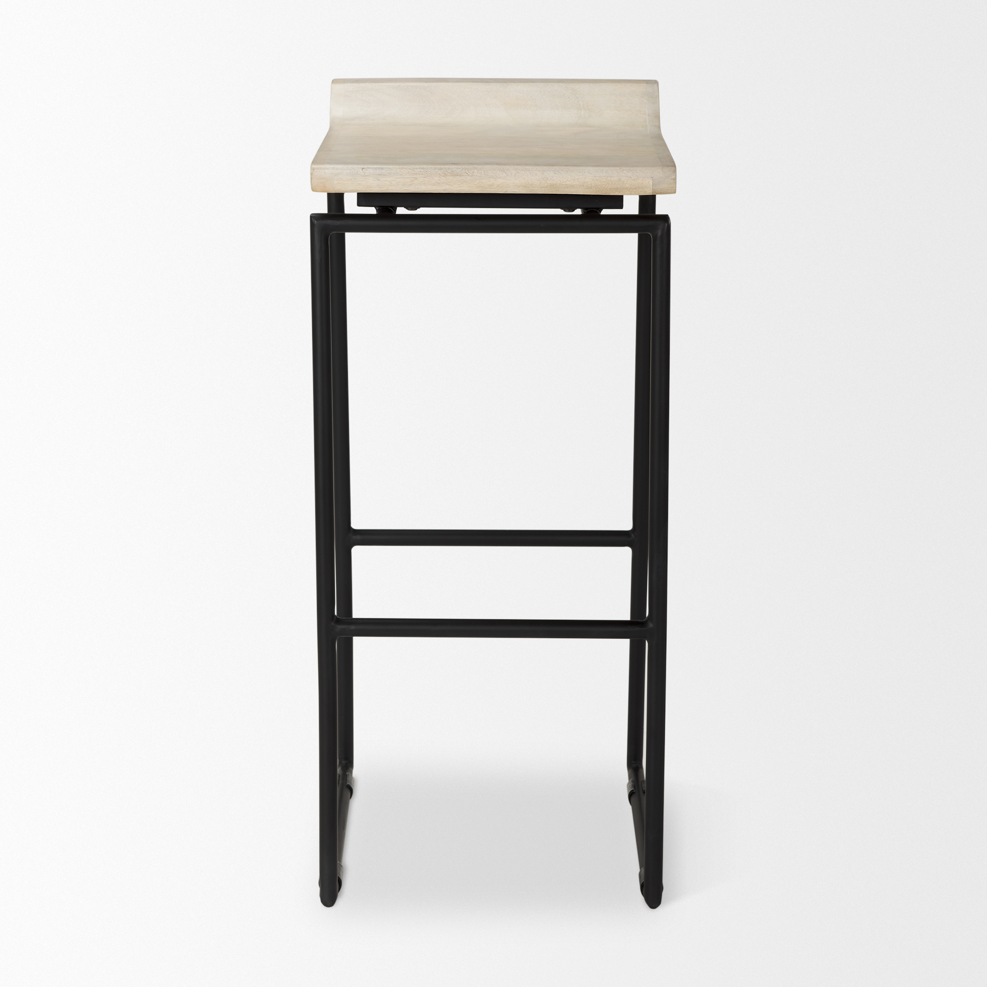 givens 14.0l x 15.8w x 31.8h natural wood w/black metal frame bar stool