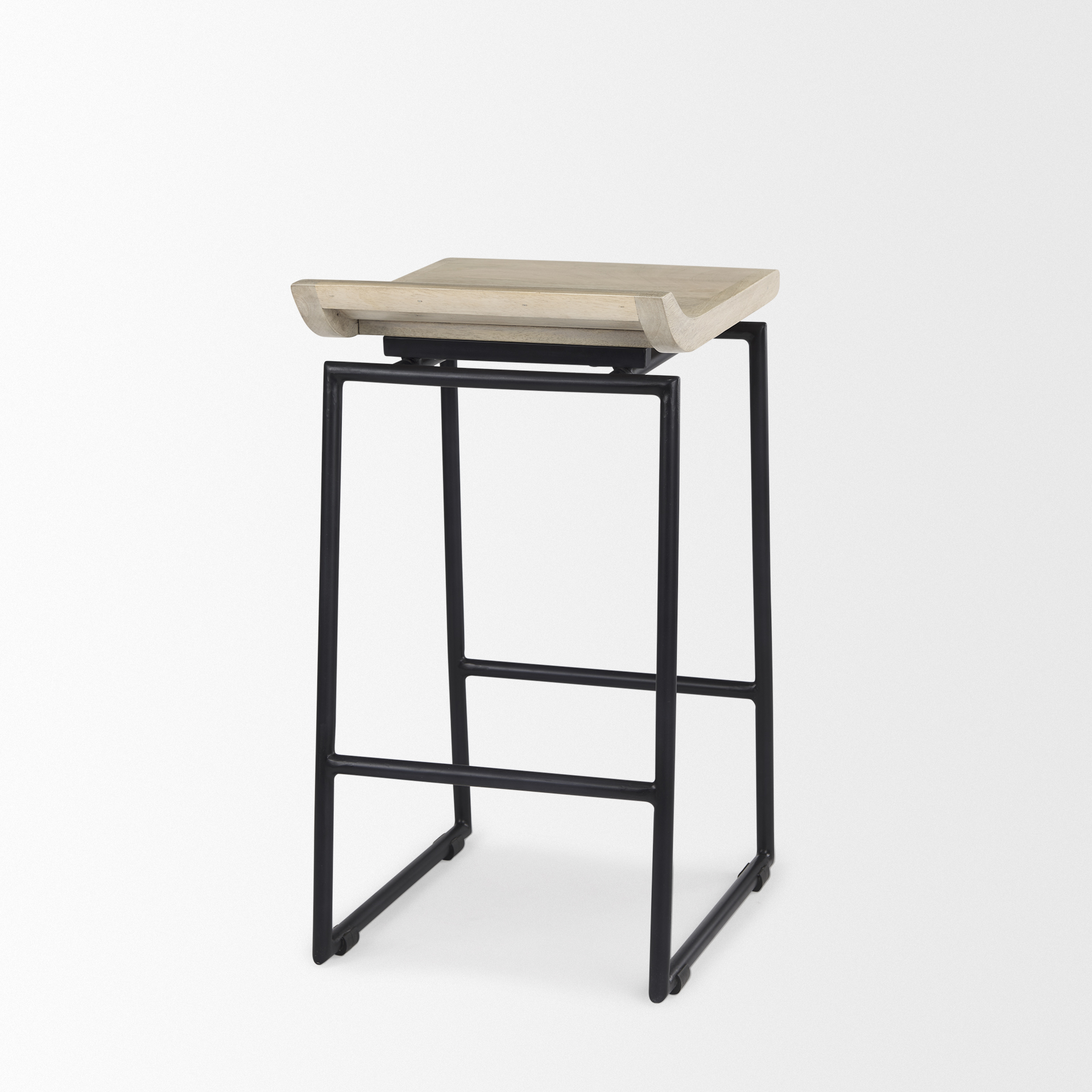 givens 14.0l x 15.8w x 25.8h natural wood w/black metal counter stool