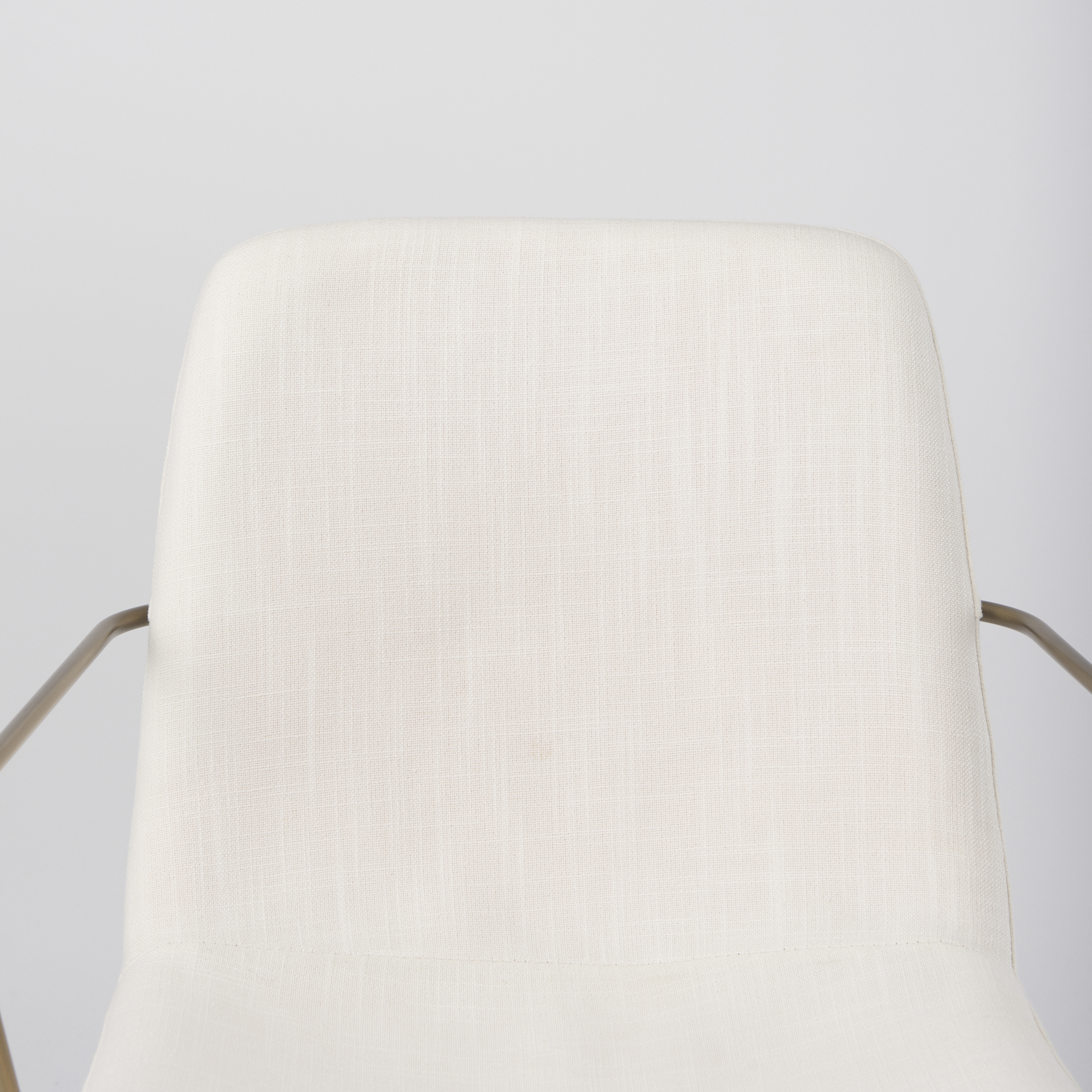 sawyer cream fabric wrap gold metal frame dining chair