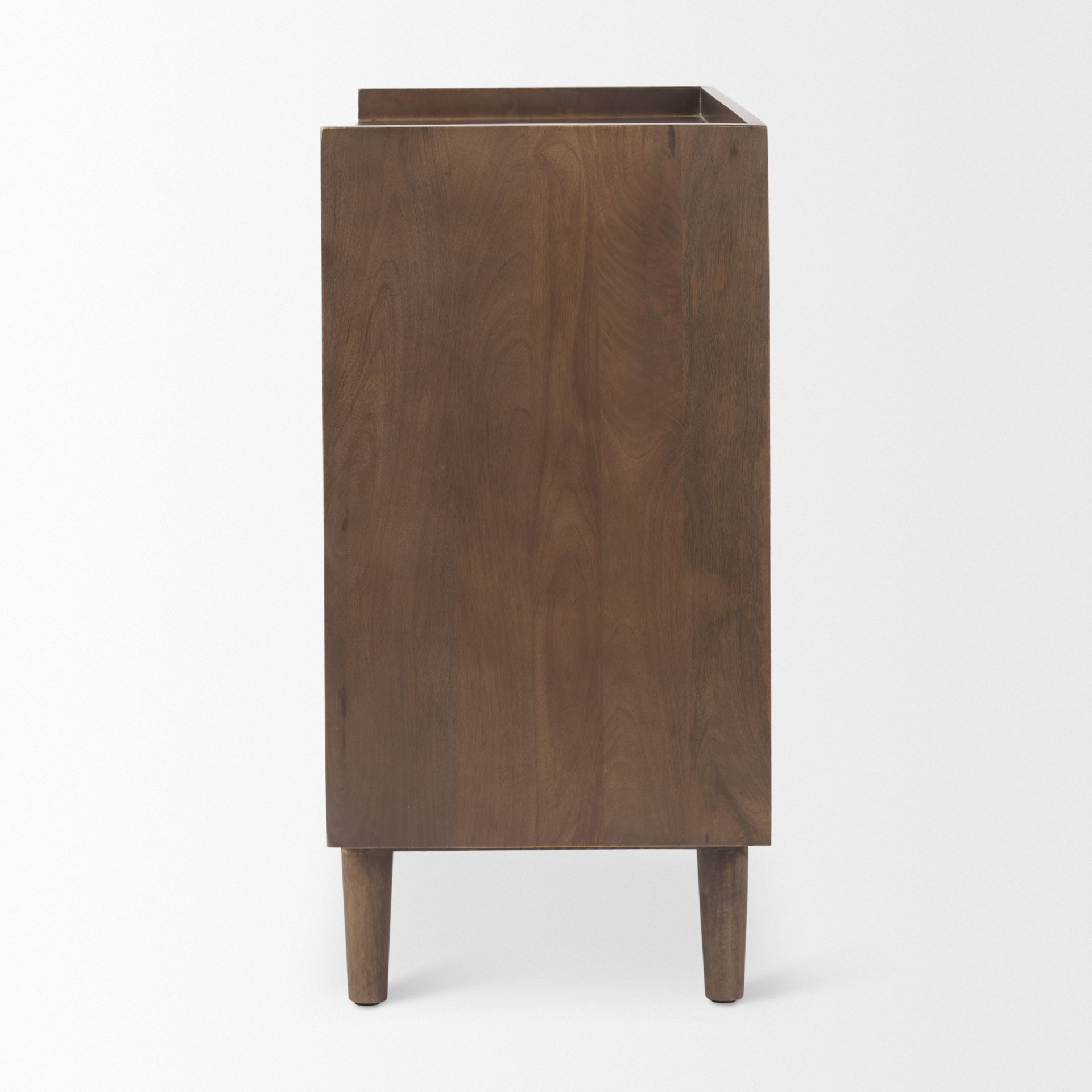 lillie 36.0l x 16.0w x 32.0h medium brown wood 2 door tray top accent cabinet