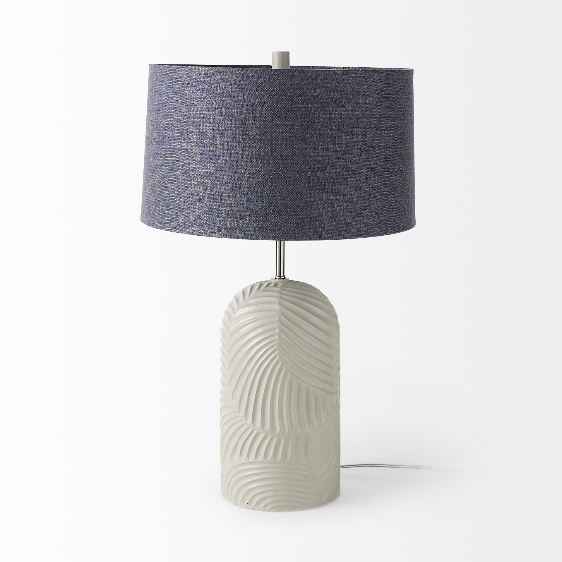 quinn 19.0l x 19.0w x 24.6h beige base w/navy fabric shade table lamp