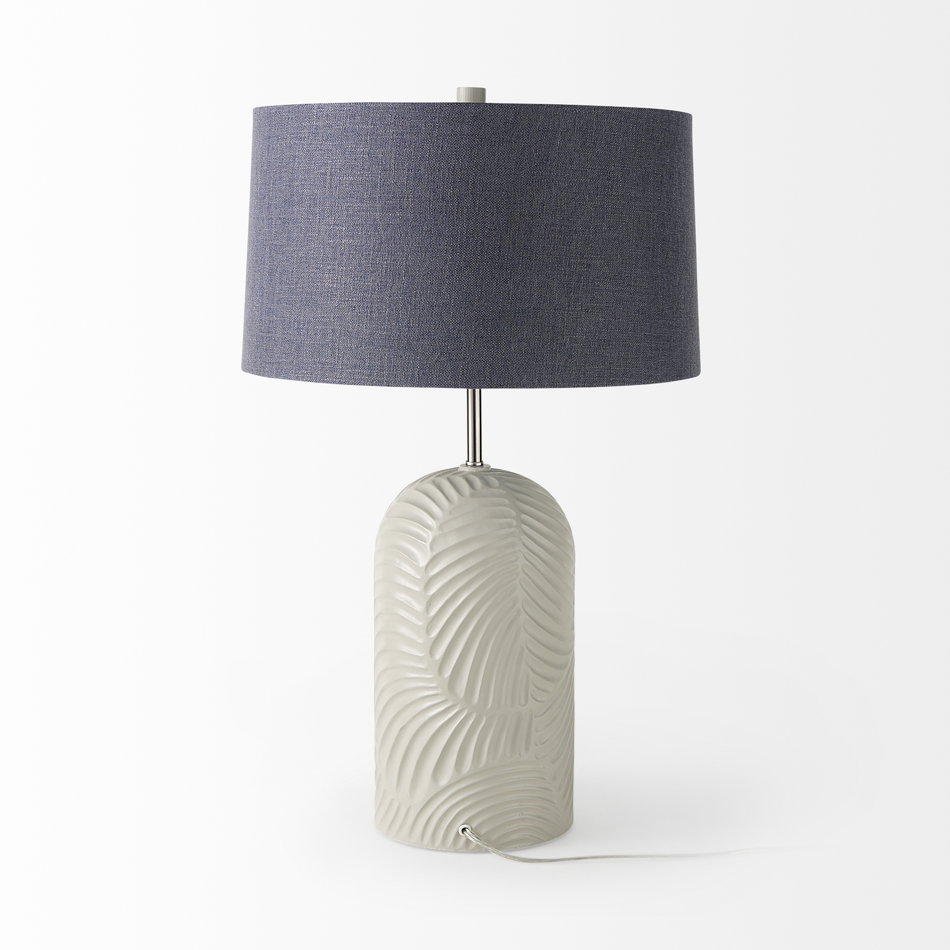 quinn 19.0l x 19.0w x 24.6h beige base w/navy fabric shade table lamp