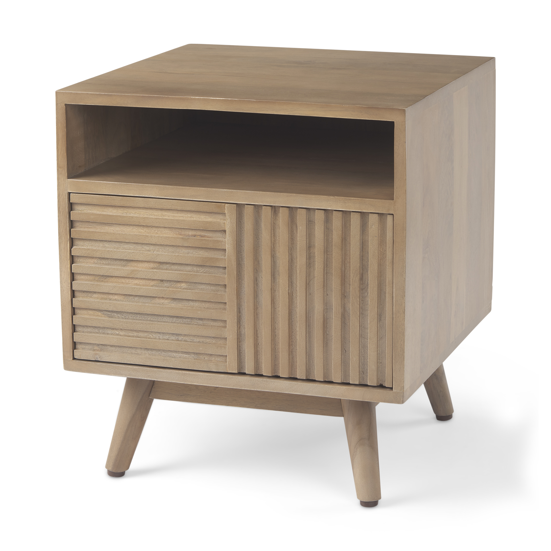 sable 19.0l x 19.0w x 21.5h light brown wood side table