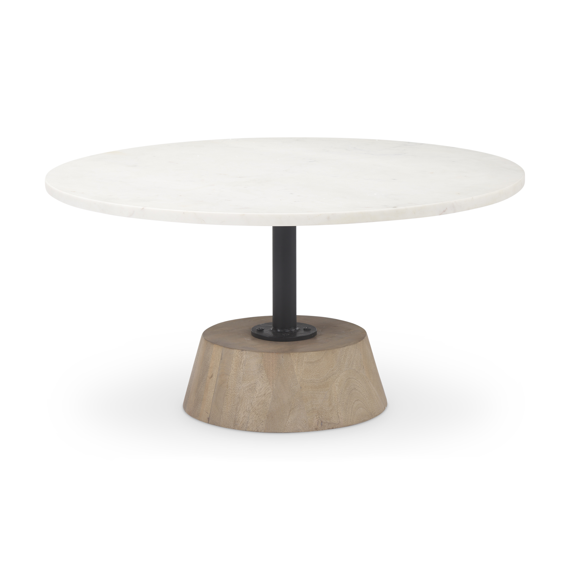 maxwell marble top pedestal base round coffee table