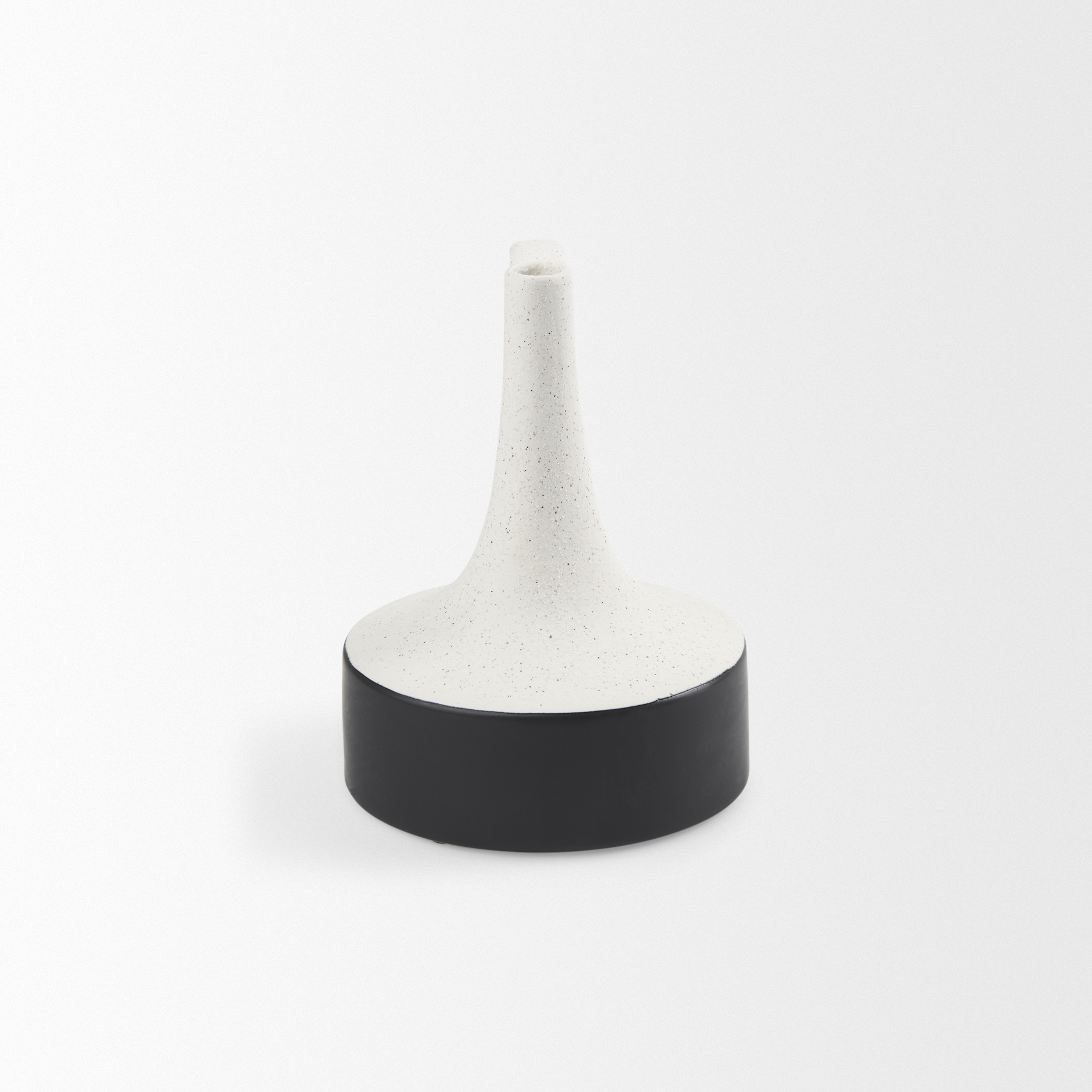 burton 8.3h small white and black ceramic jug vase
