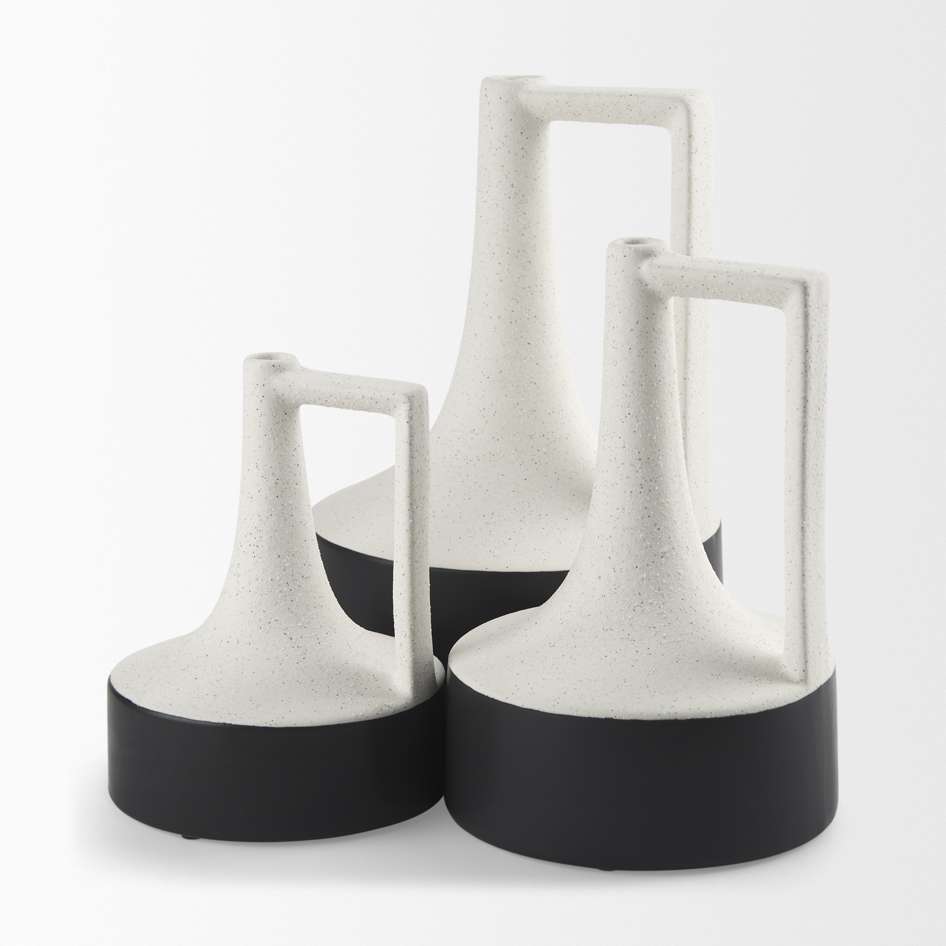 burton 8.3h small white and black ceramic jug vase