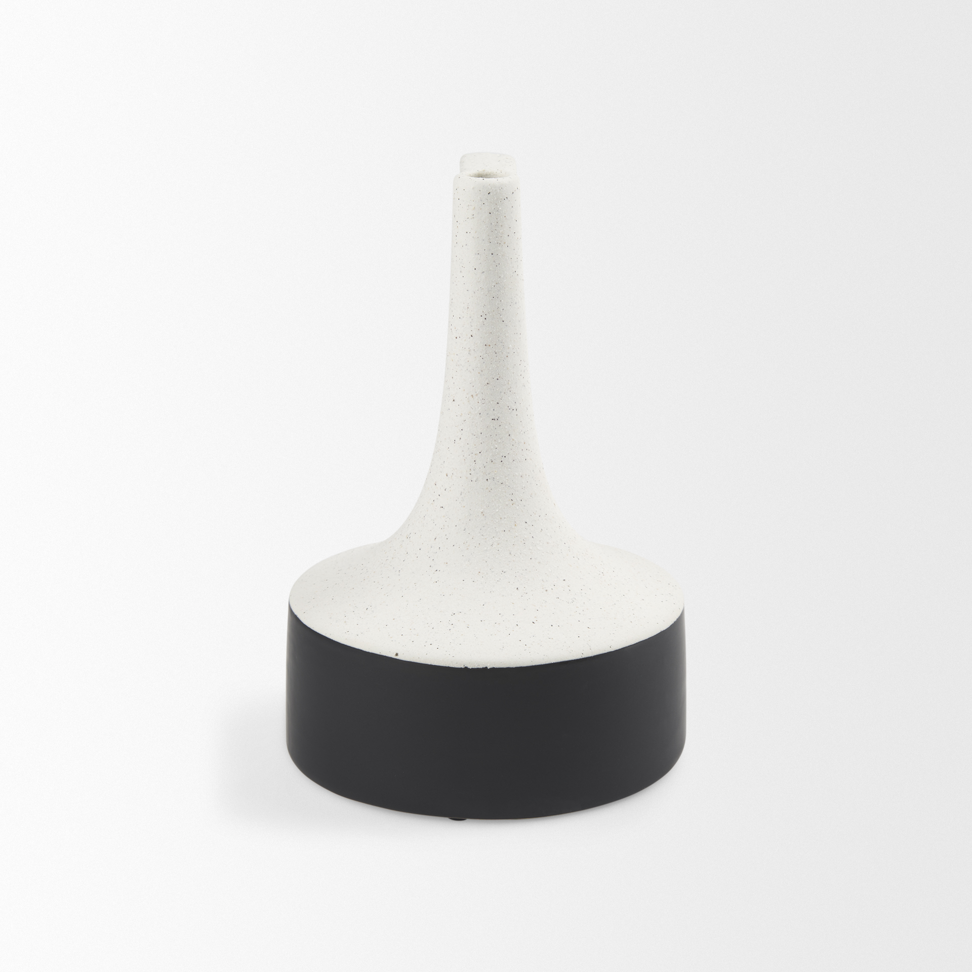 Burton 11.6H Medium White and Black Ceramic Jug Vase