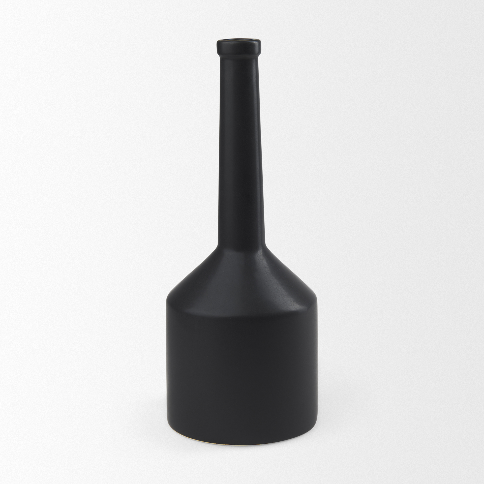 Burton 17.1H Large Matte Black Ceramic Jug Vase