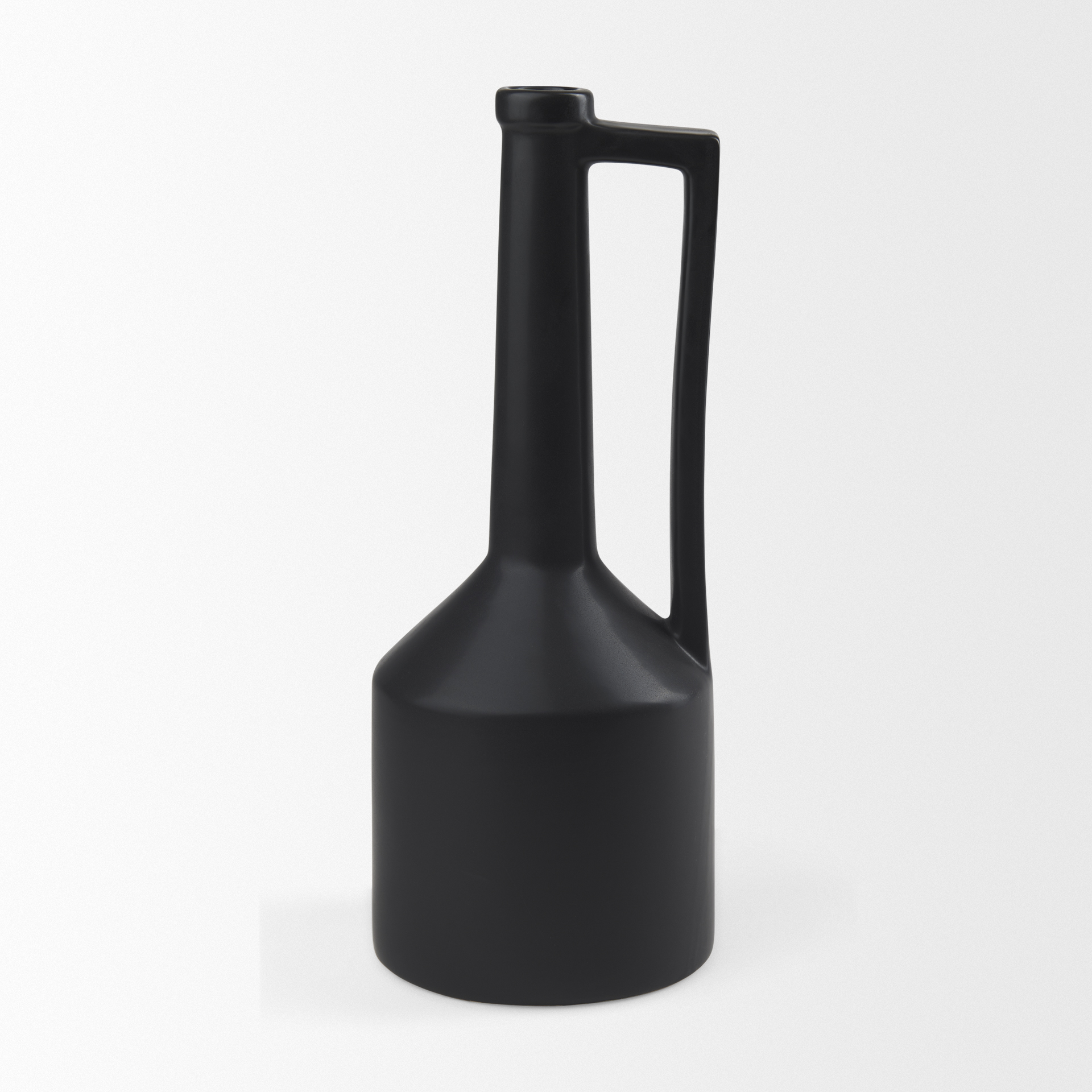 Burton 17.1H Large Matte Black Ceramic Jug Vase