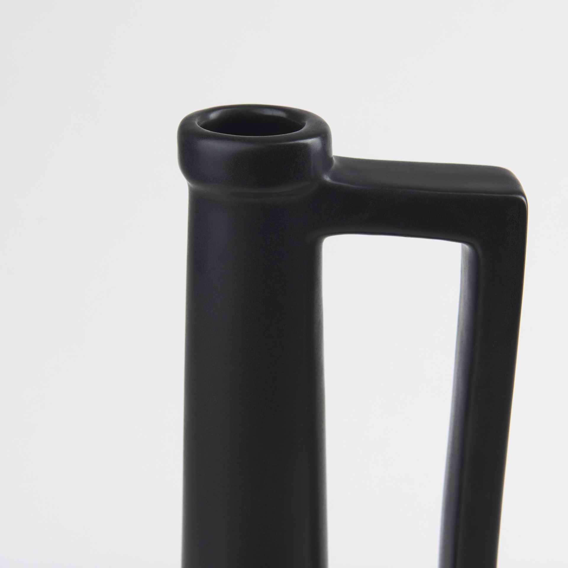 Burton 17.1H Large Matte Black Ceramic Jug Vase