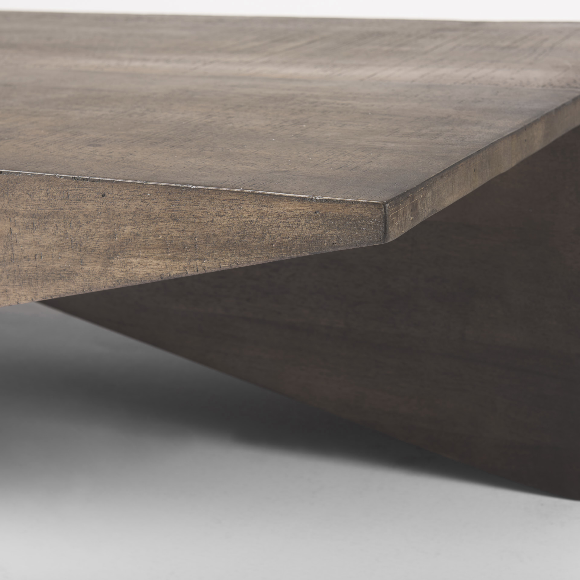 west 55l x 32w x 14h medium brown wooden angled coffee table